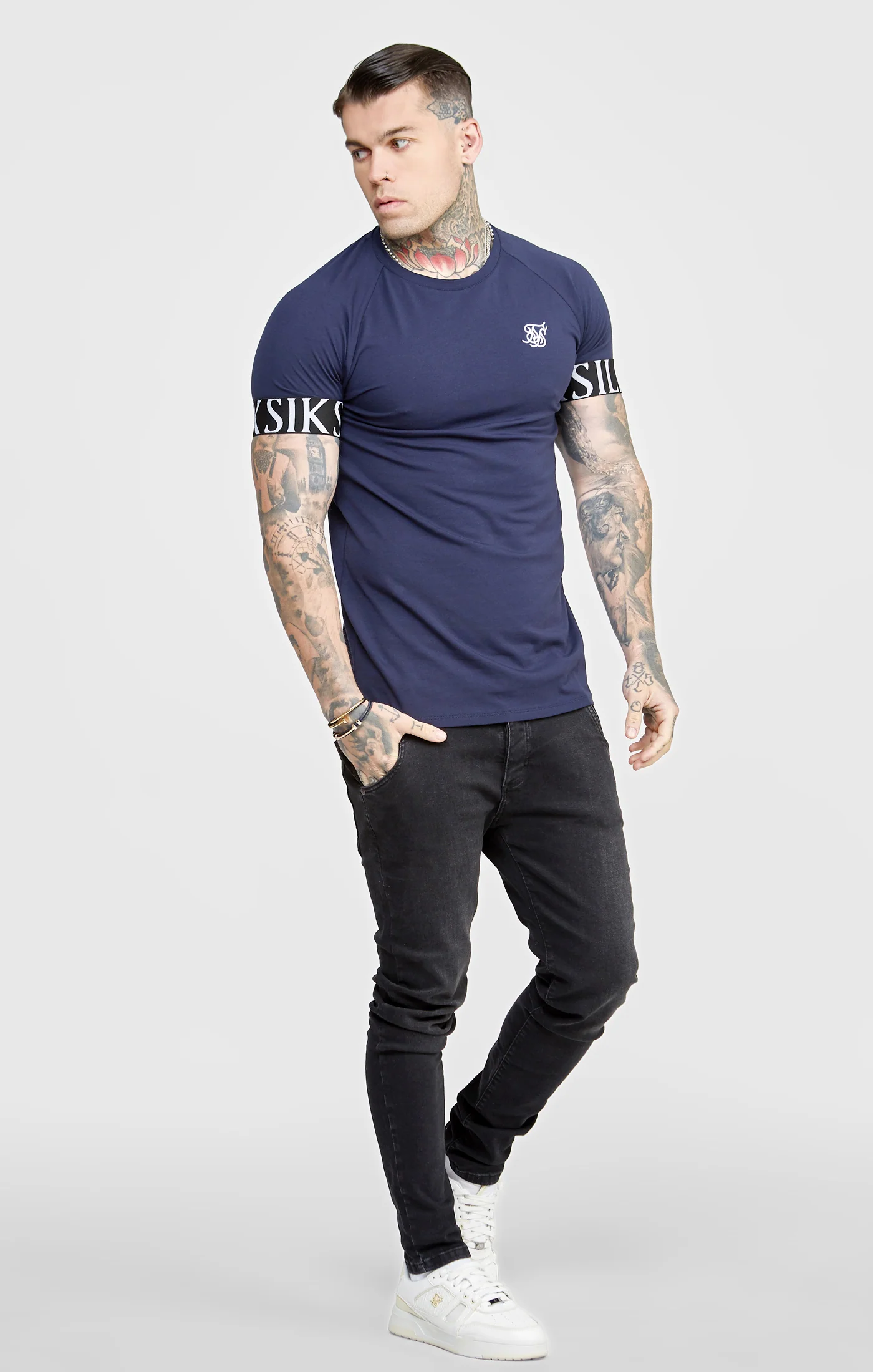 Navy Twin Pack Muscle Fit Tech T-Shirt - Image 4