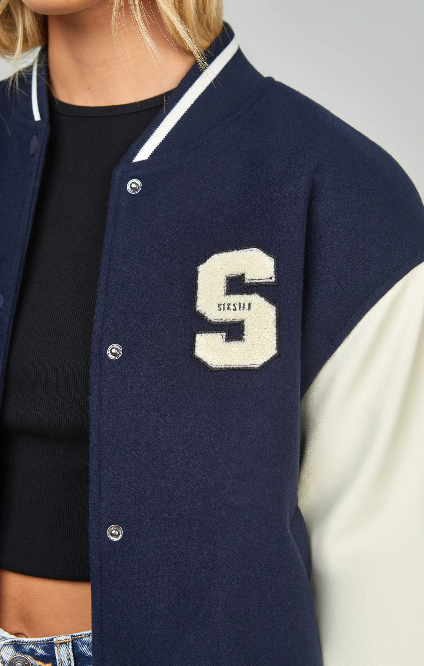Navy Varsity Bomber Jacket - Image 4