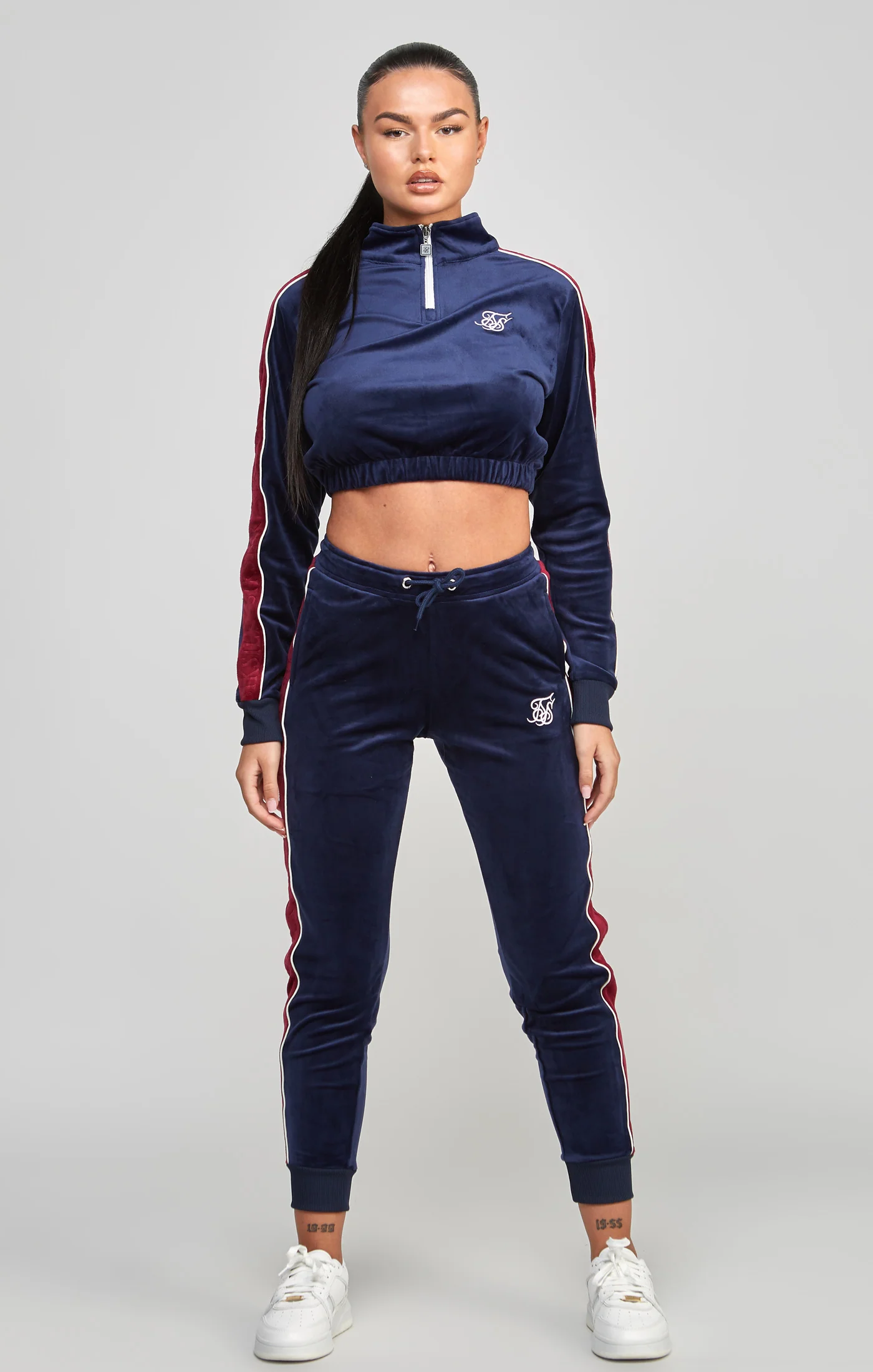 Navy Velour Track Pant - Image 3