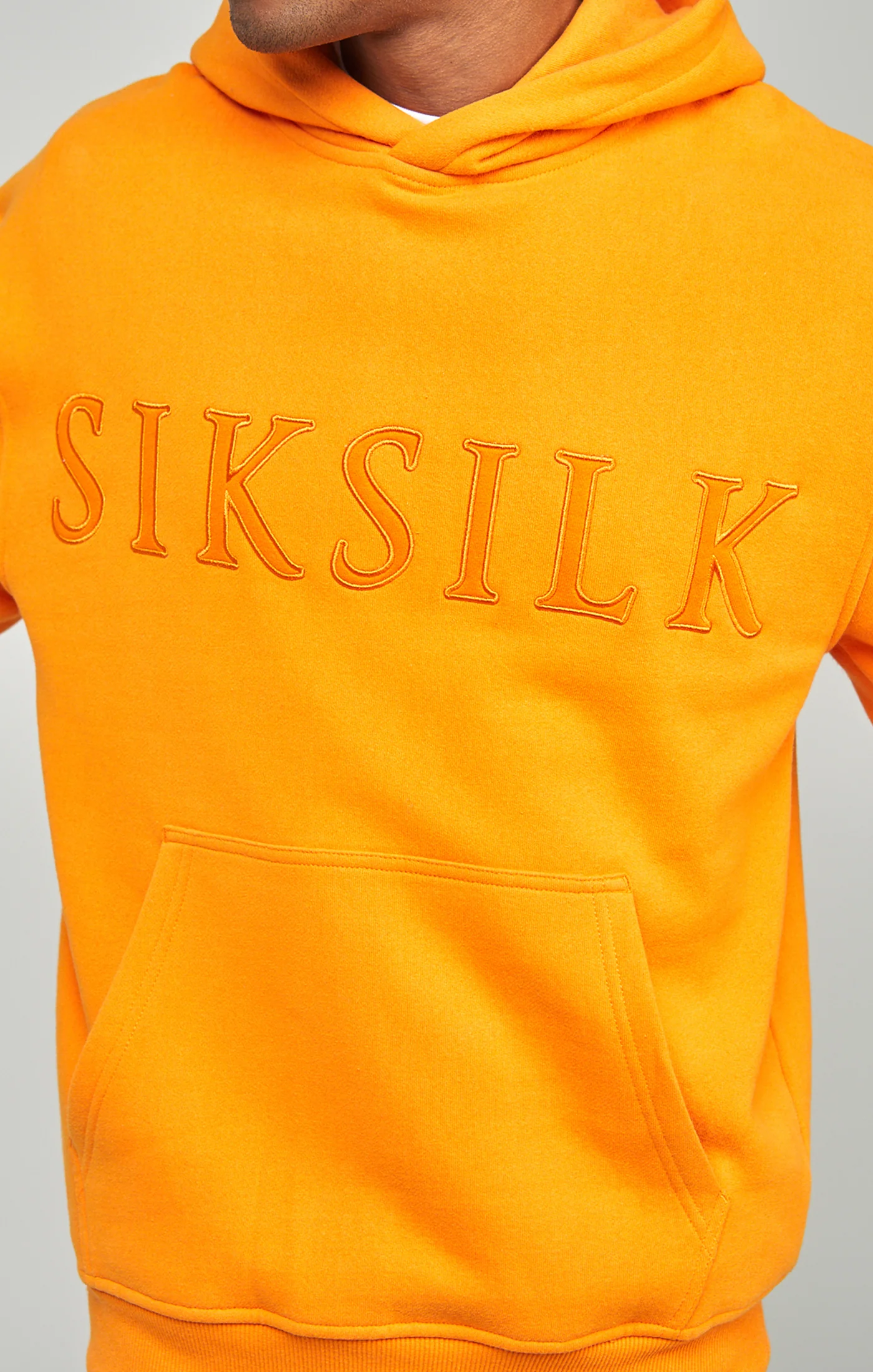 Orange Applique Logo Relaxed Fit Overhead Hoodie - Image 3