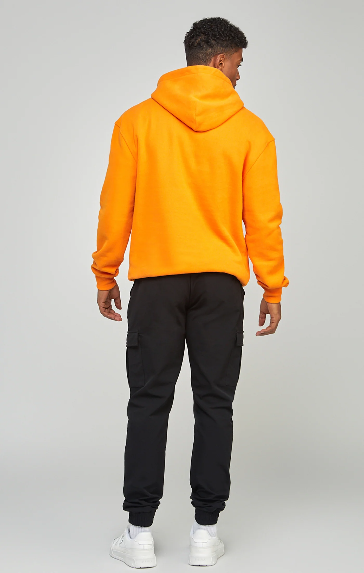 Orange Applique Logo Relaxed Fit Overhead Hoodie - Image 5