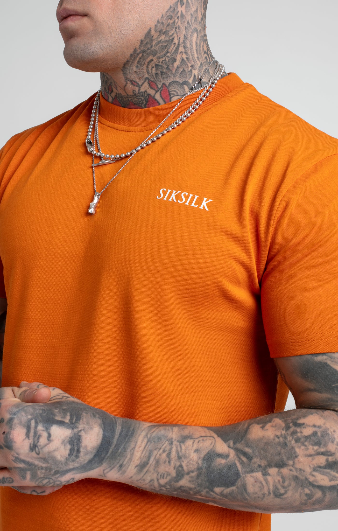 Orange Printed Logo Relaxed Fit T-Shirt - Image 3