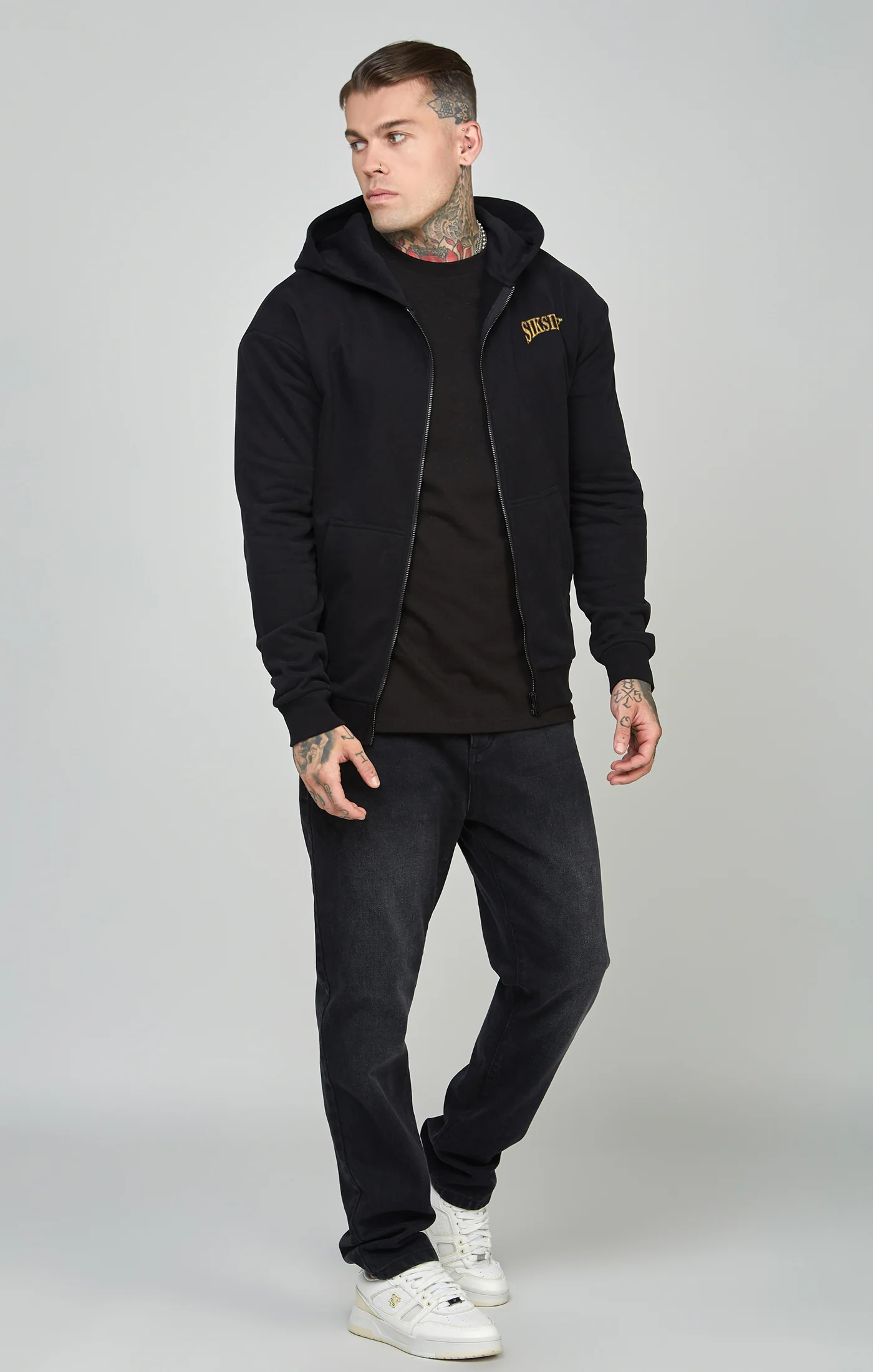 Oversized Crest Logo Zip Through Hoodie - Image 3