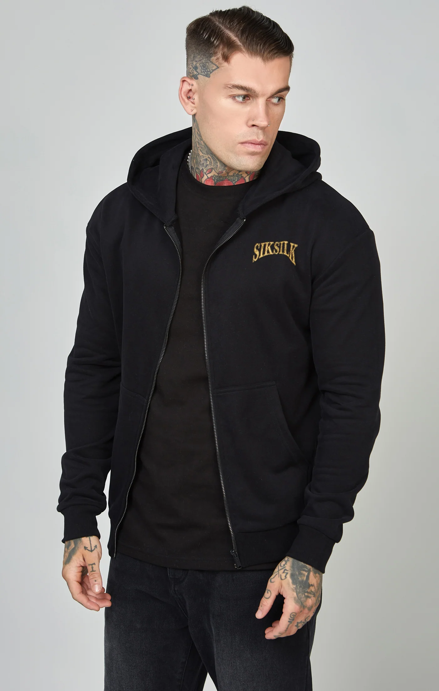 Oversized Crest Logo Zip Through Hoodie - Image 4