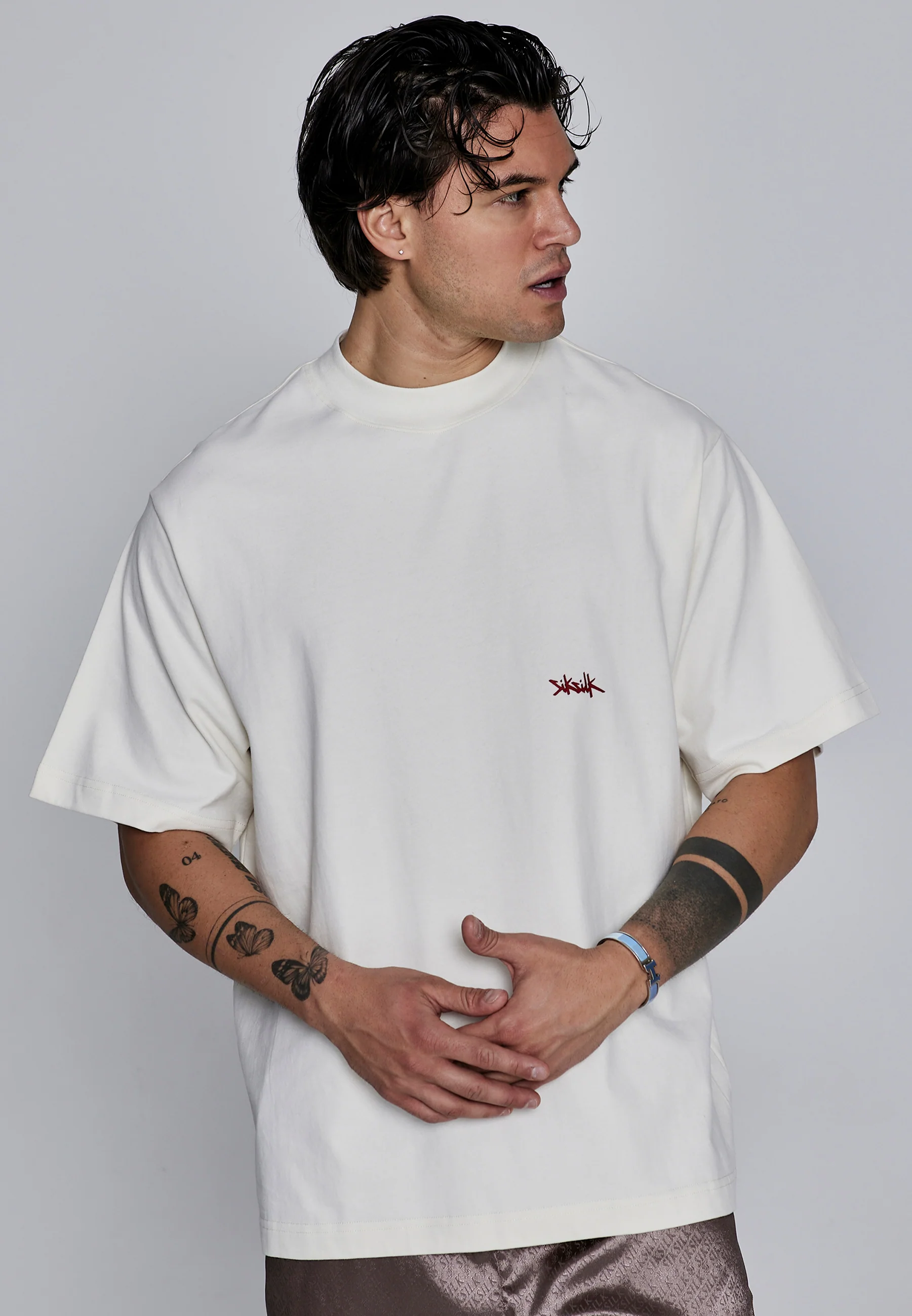 Ecru Red Oversized T-Shirt