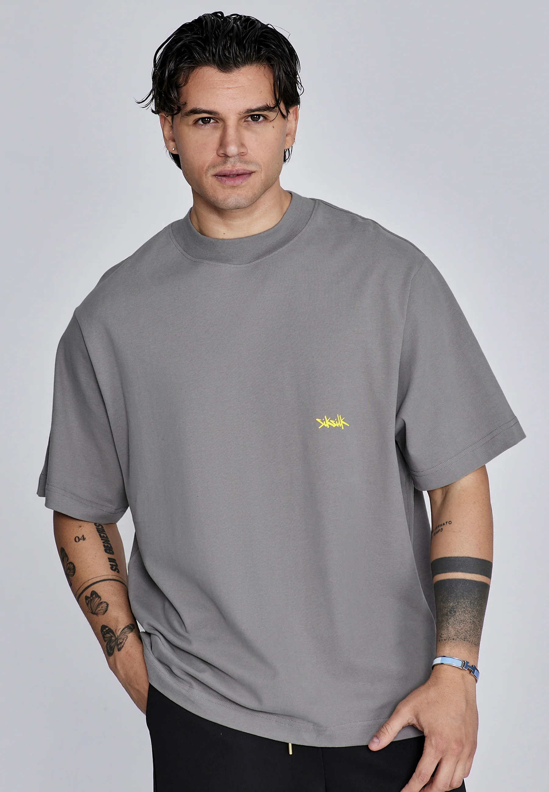 Grey Neon Yellow Oversized T-Shirt
