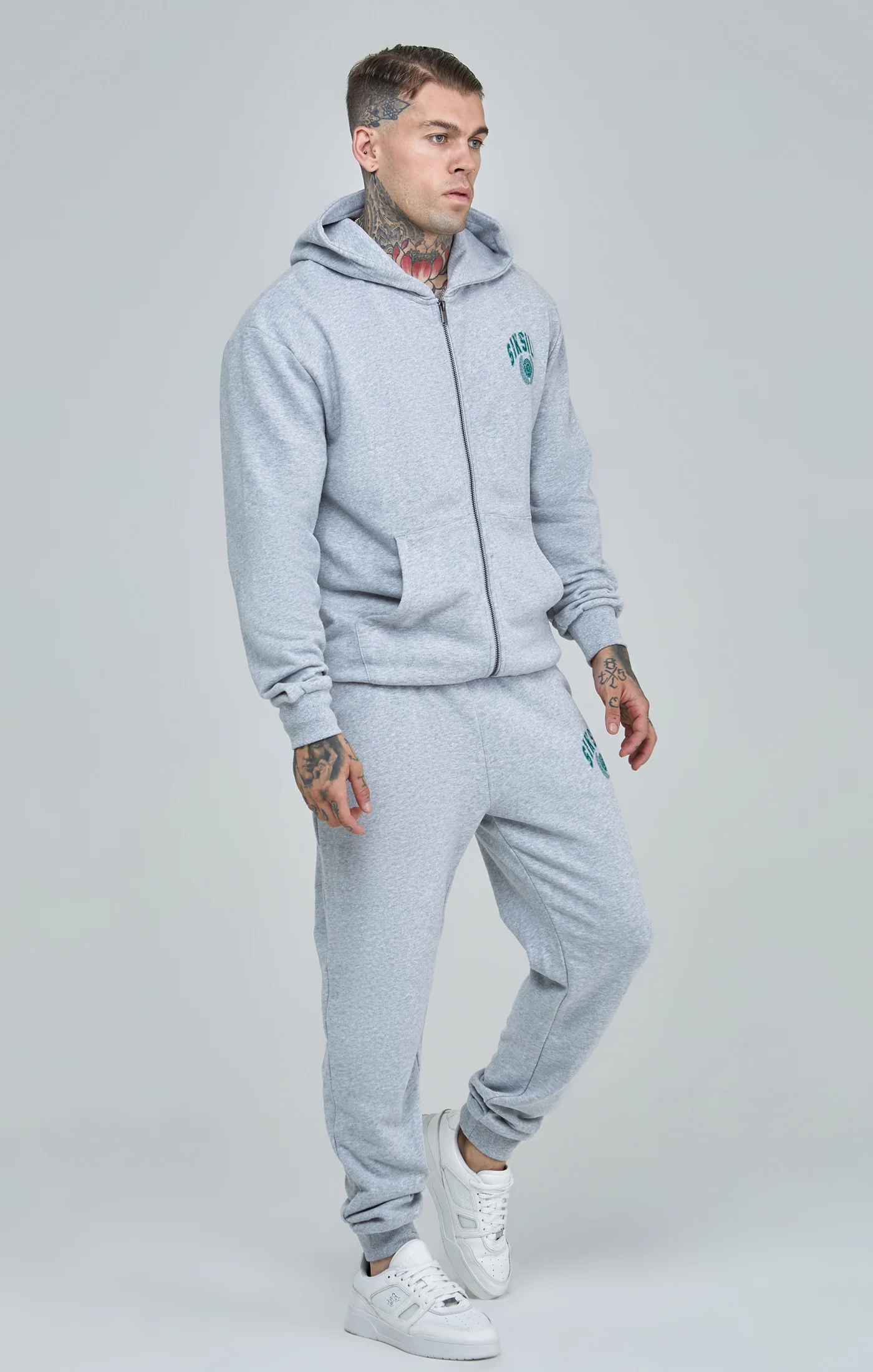 Oversized Varsity Logo Zip Through Hoodie - Image 4
