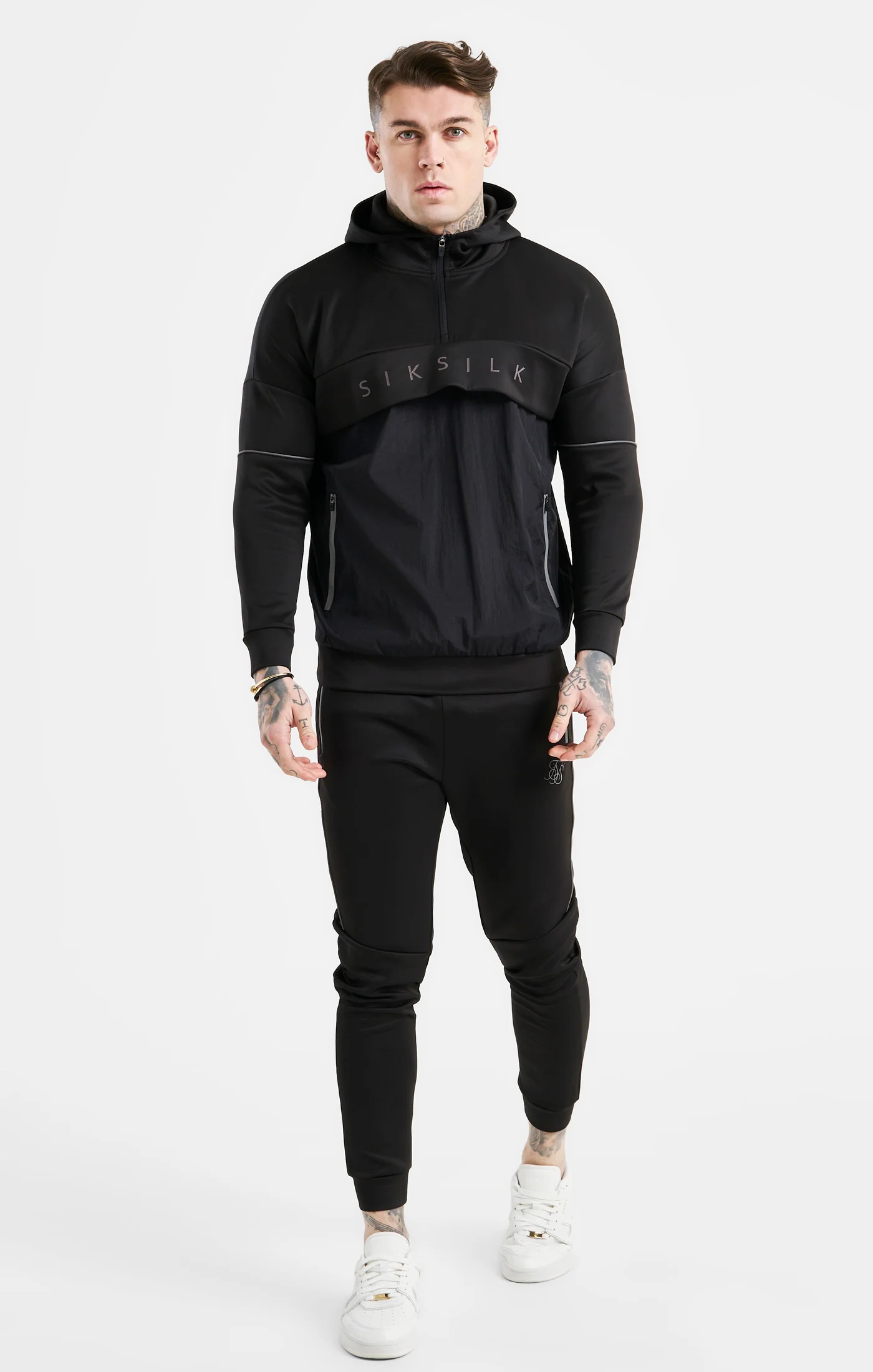 Black Panelled Hoodie - Image 3
