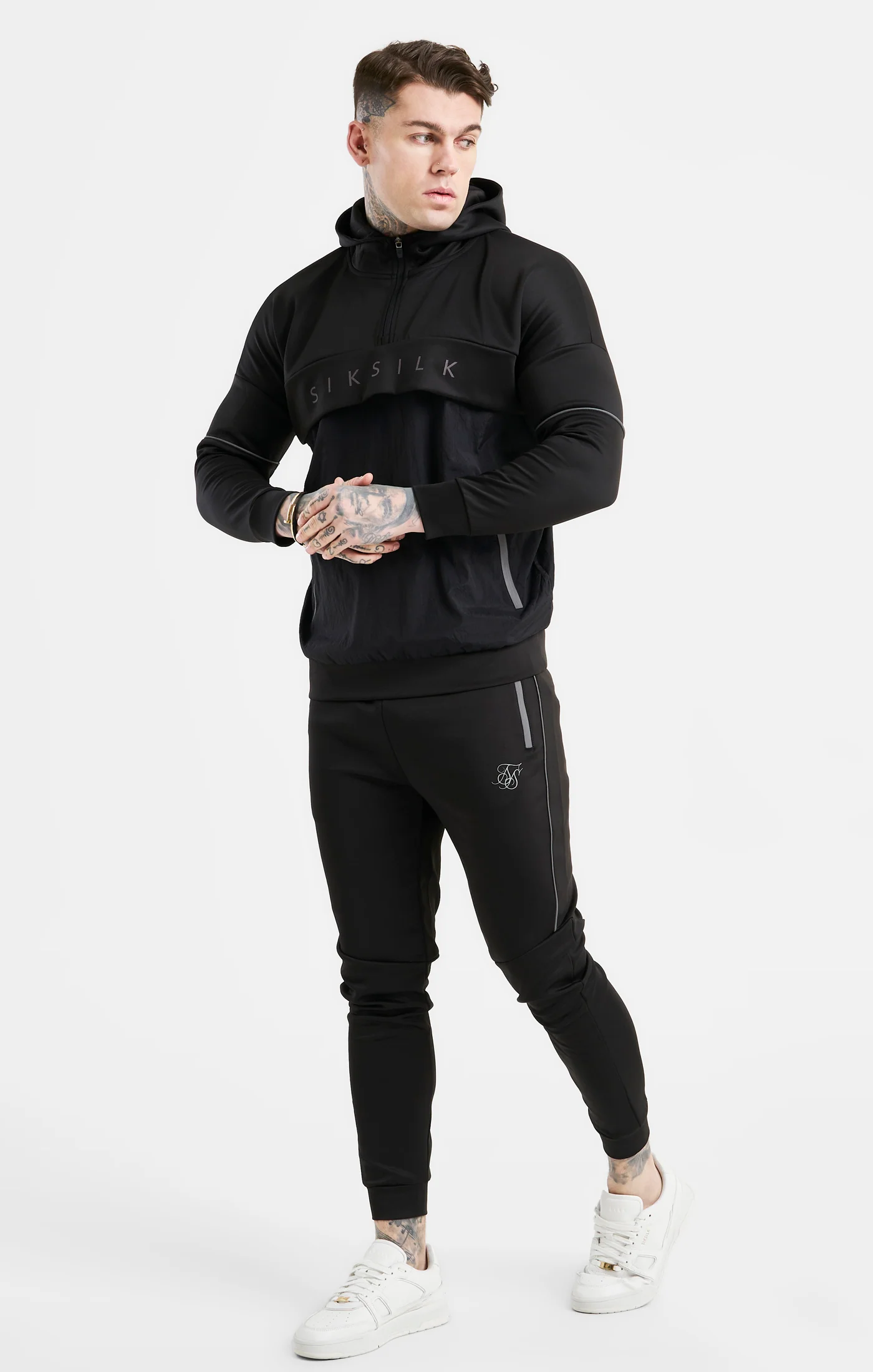 Black Panelled Hoodie - Image 4