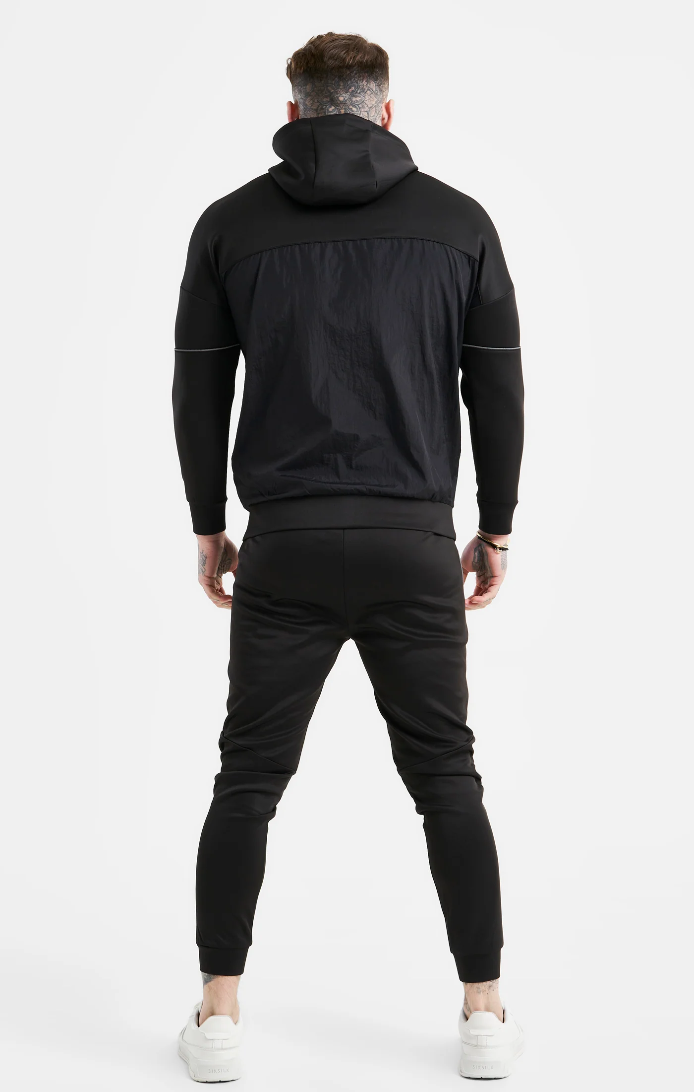 Black Panelled Hoodie - Image 5