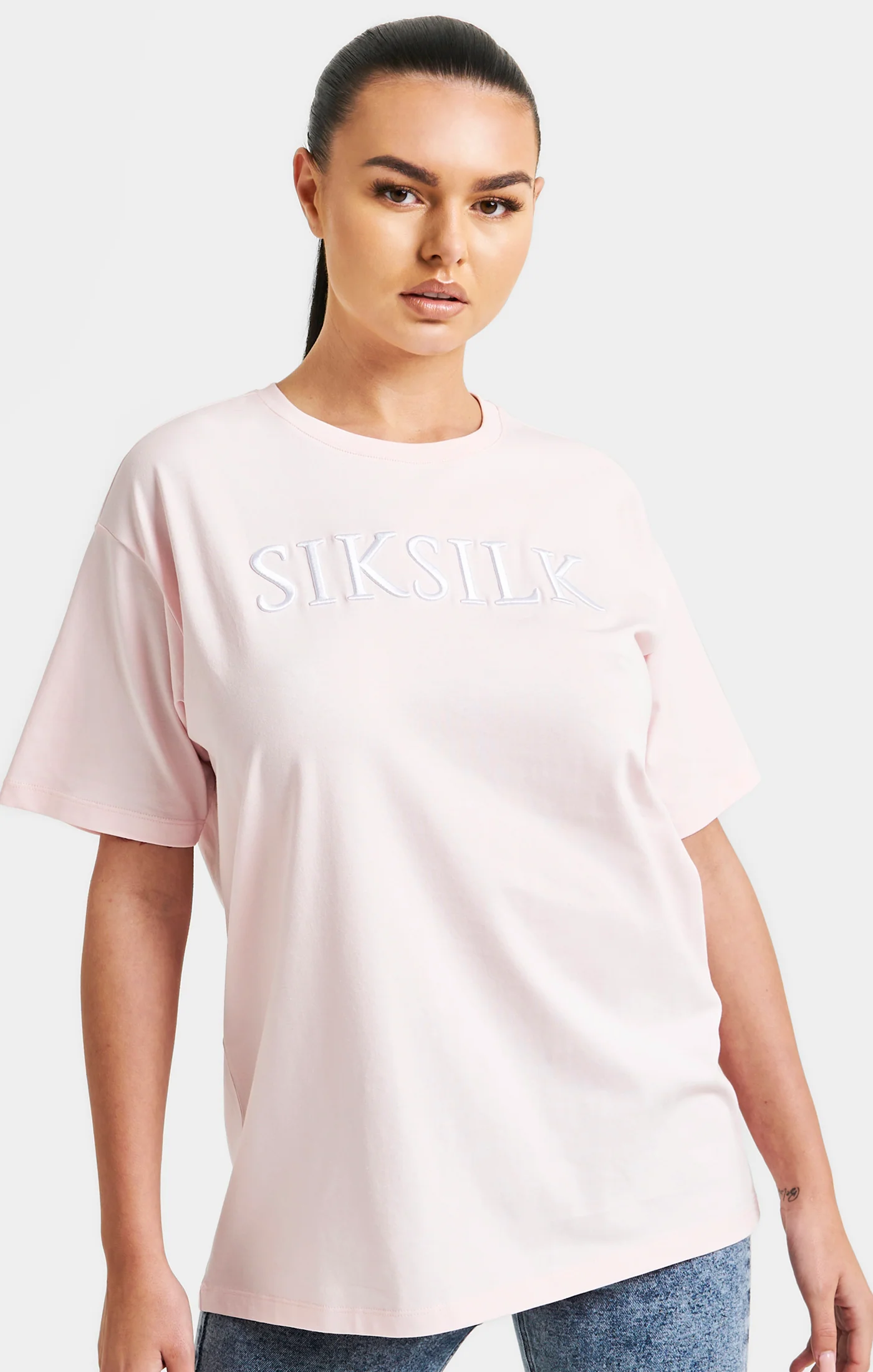 Pink Embroidered Boyfriend T-Shirt