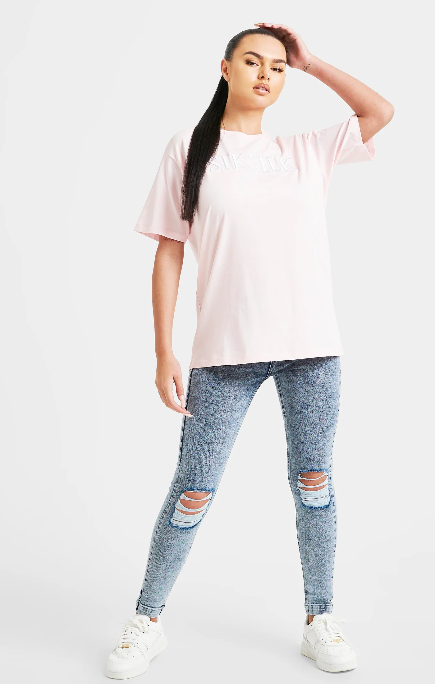 Pink Embroidered Boyfriend T-Shirt - Image 4