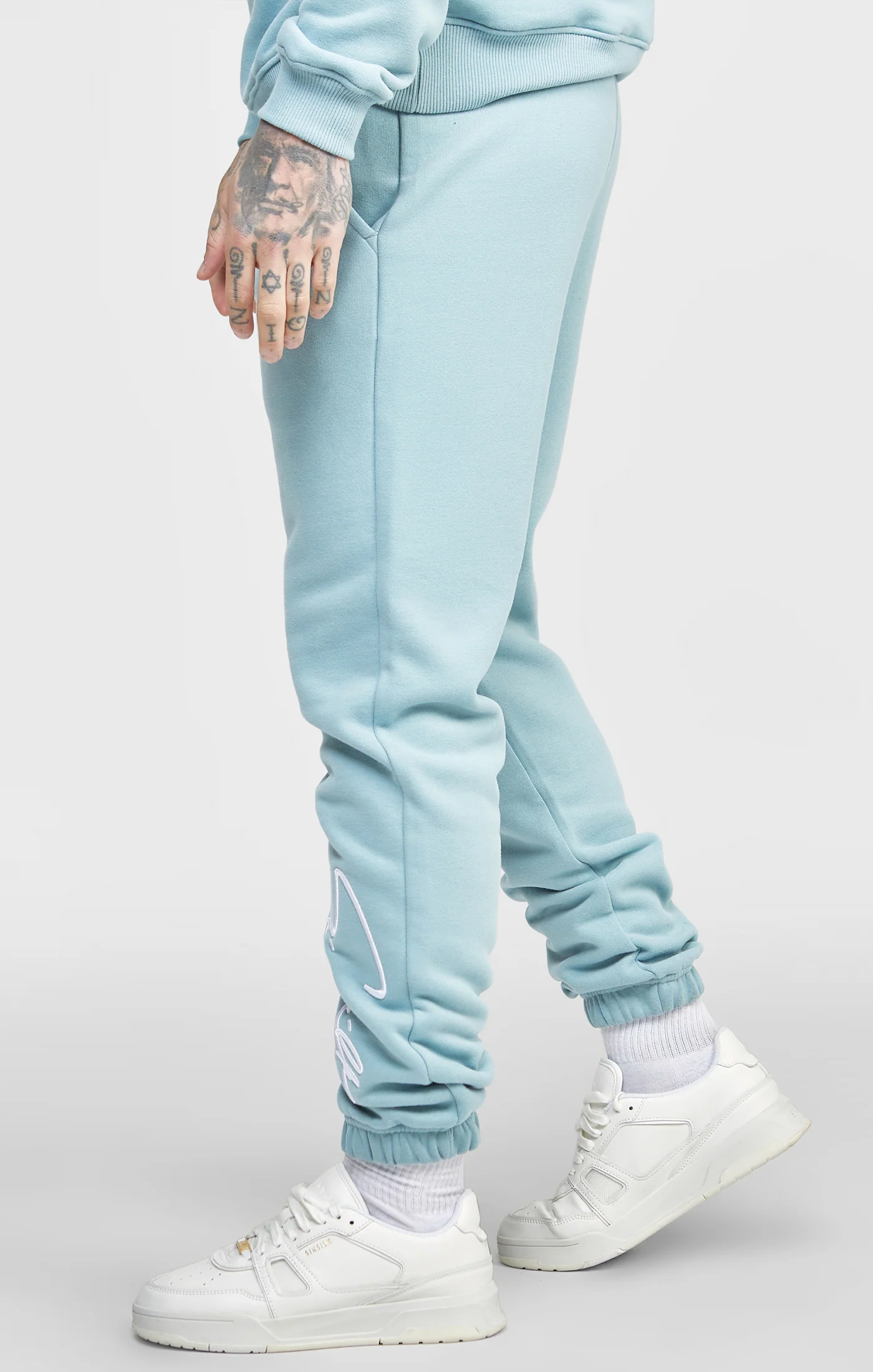 Blue Script Embroidery Jogger - Image 2