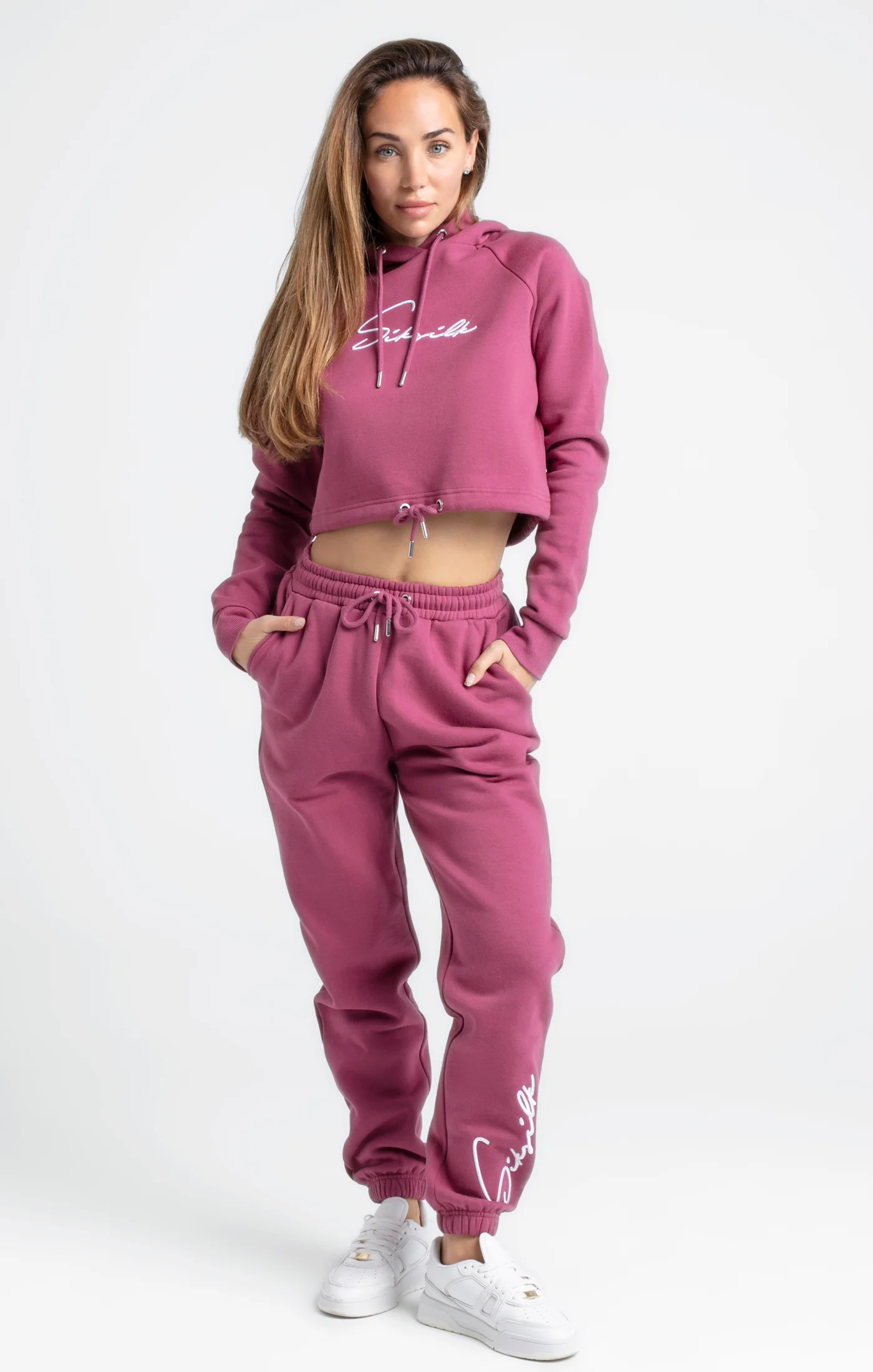 Pink Signature Crop Hoodie - Image 2