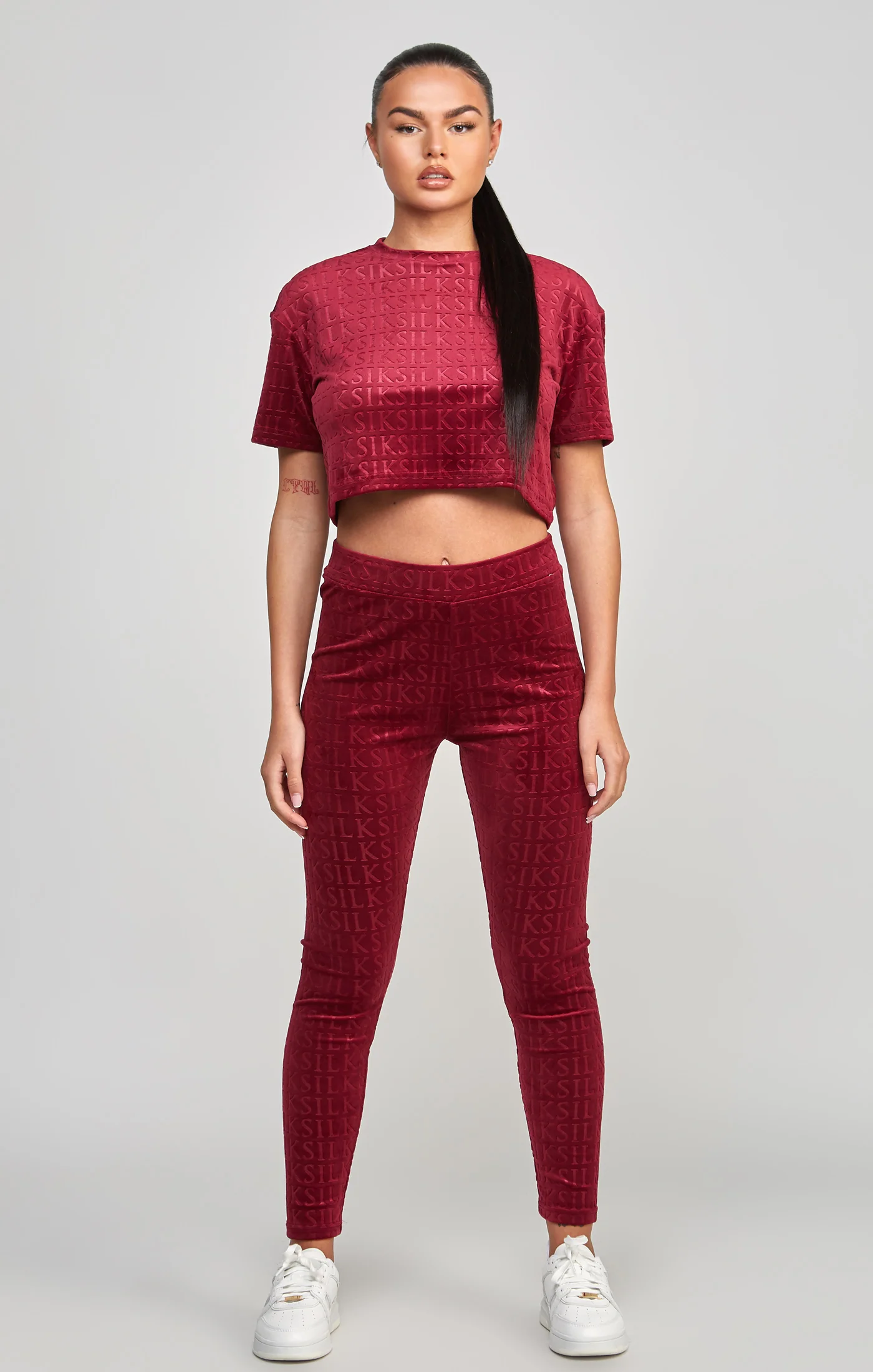 Pink Velour Crop T-Shirt - Image 3