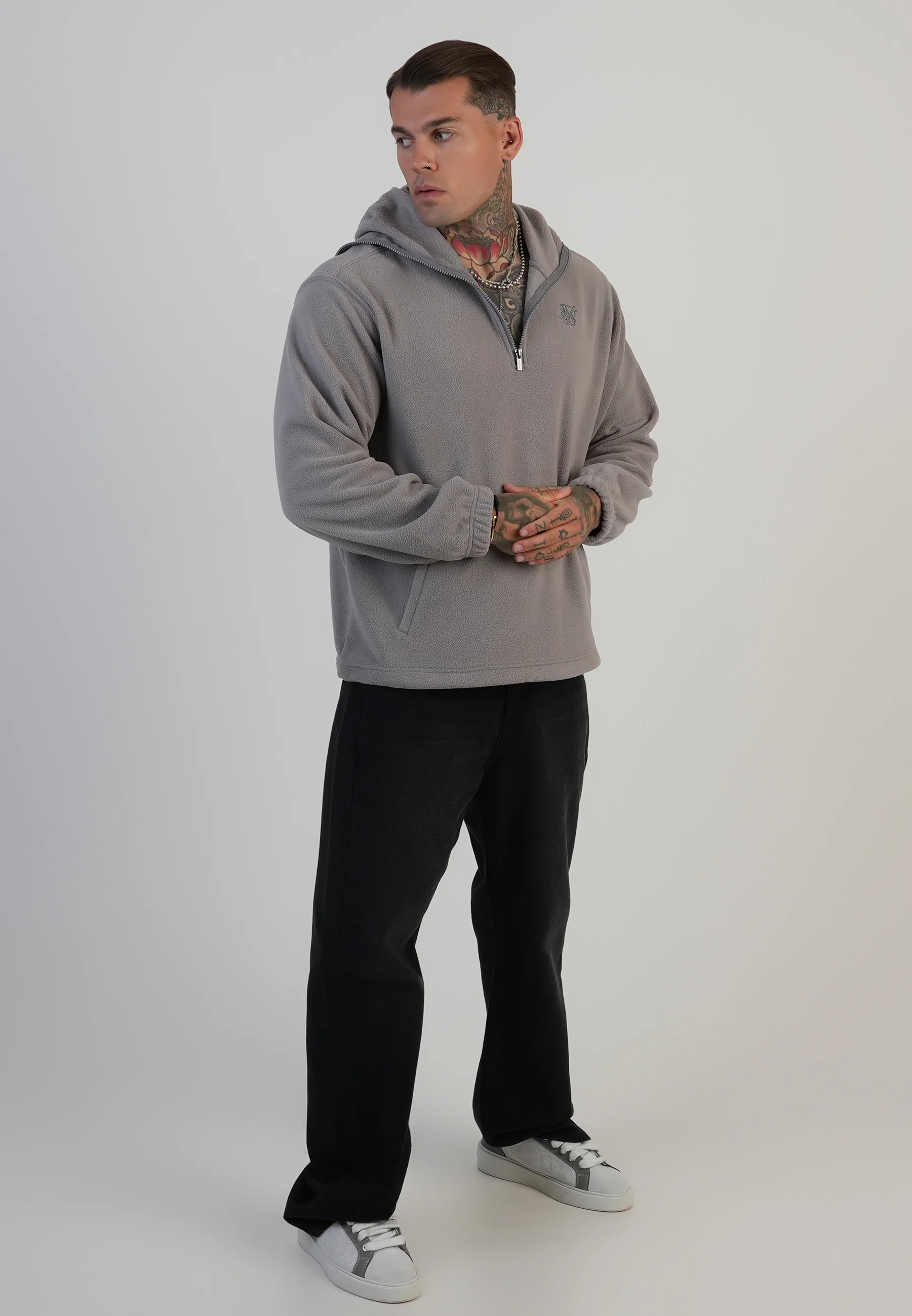 Grey Polar Fleece Hoodie - Image 3