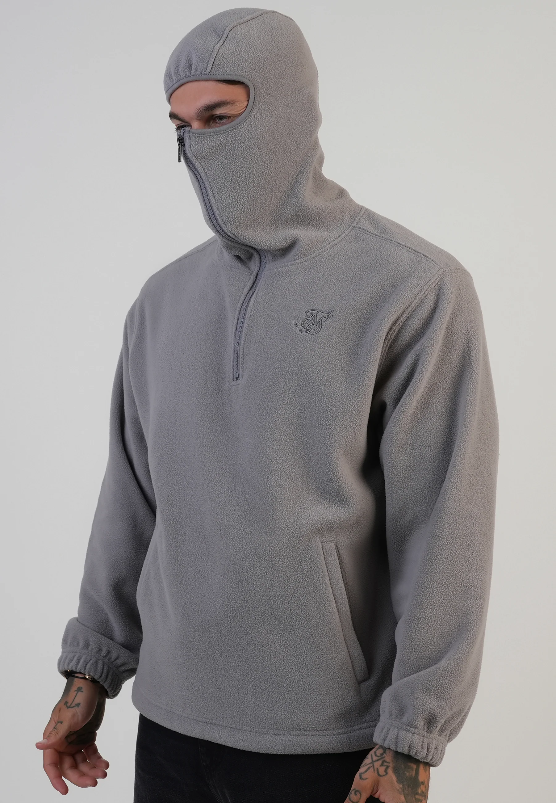 Grey Polar Fleece Hoodie - Image 4