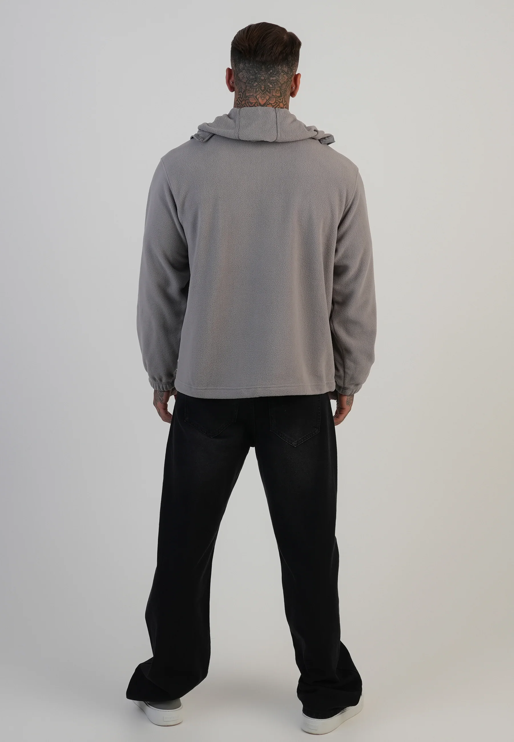Grey Polar Fleece Hoodie - Image 5