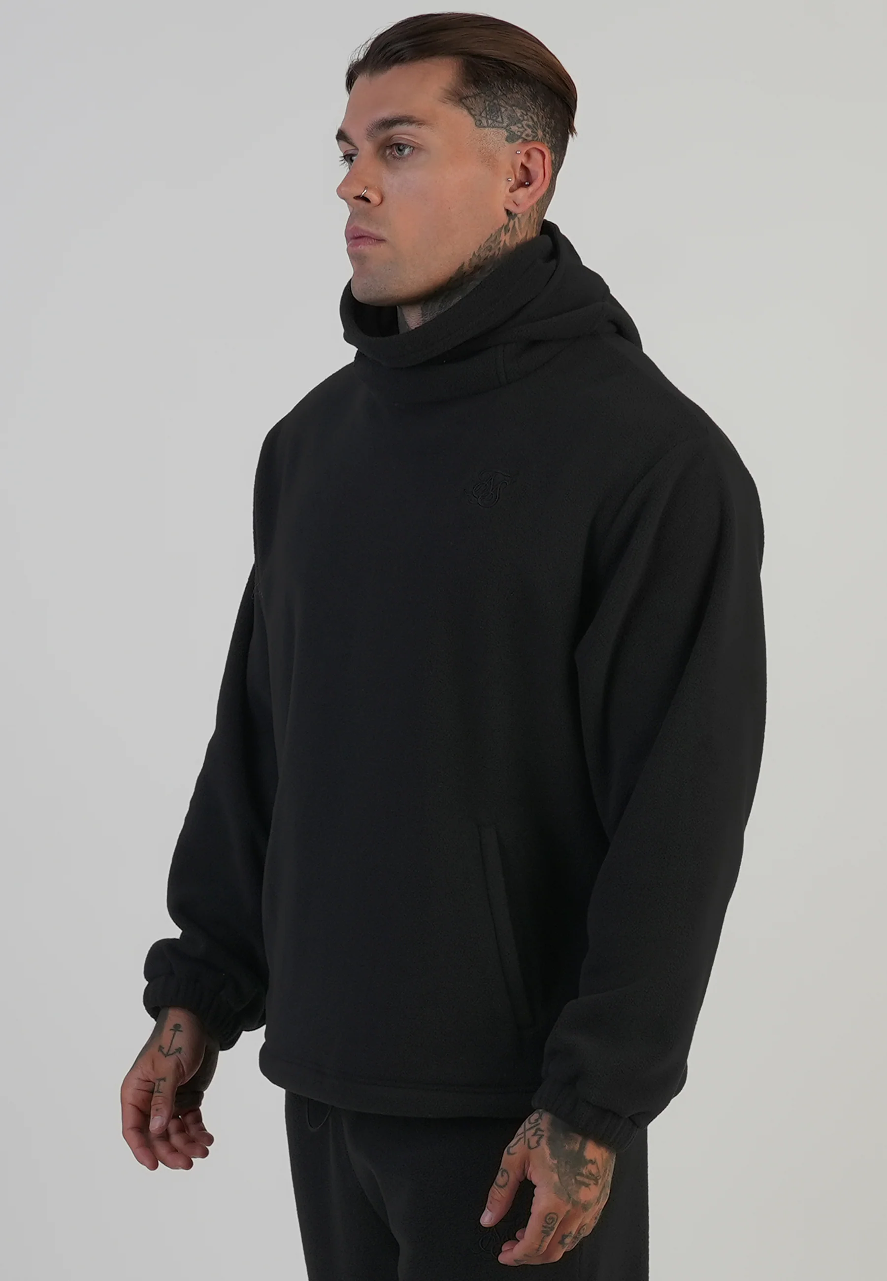 Black Polar Fleece Hoodie - Image 2