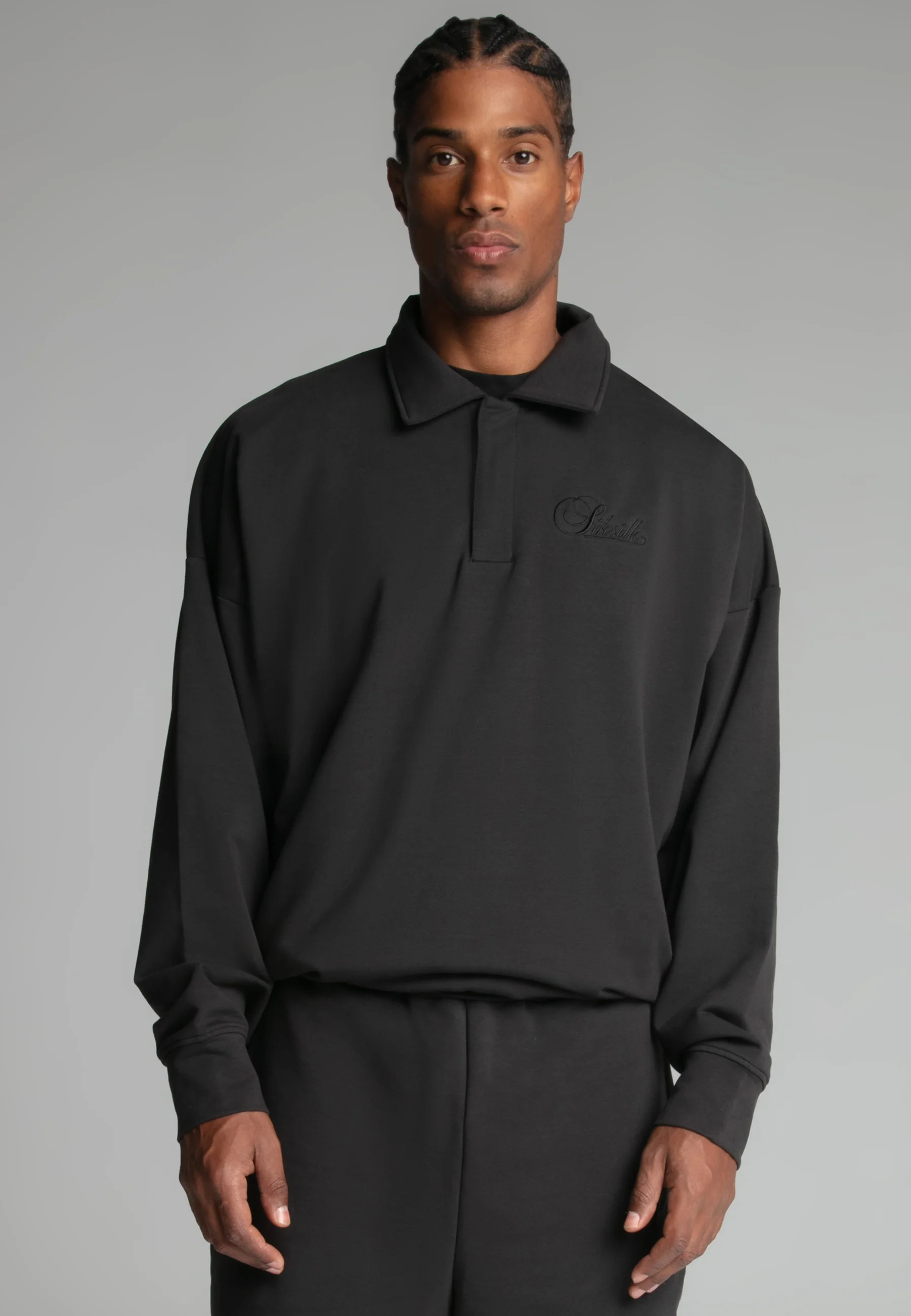 Washed Black Polo Sweater - Image 2
