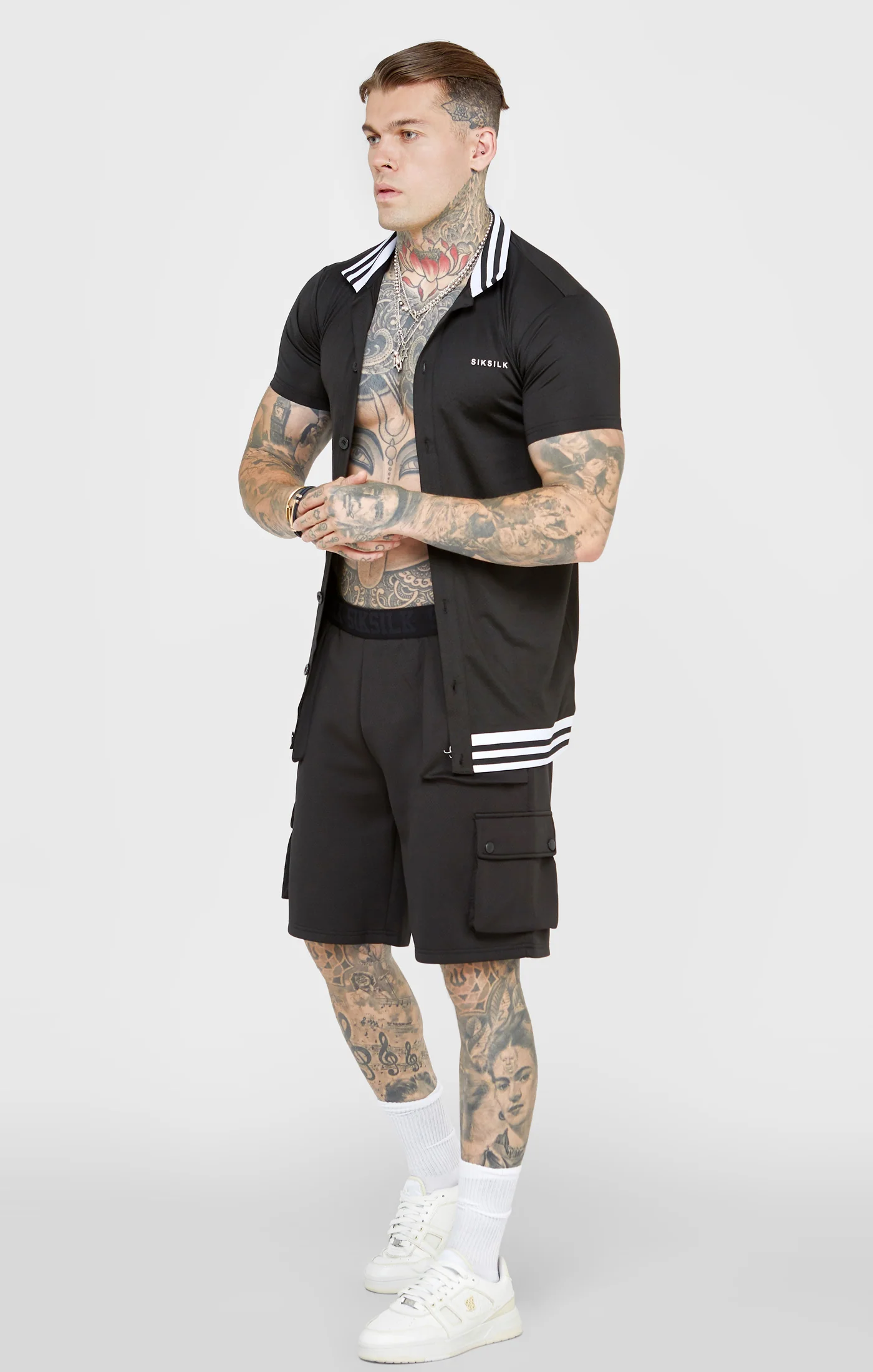 Black Casual Cargo Pocket Short - Image 3