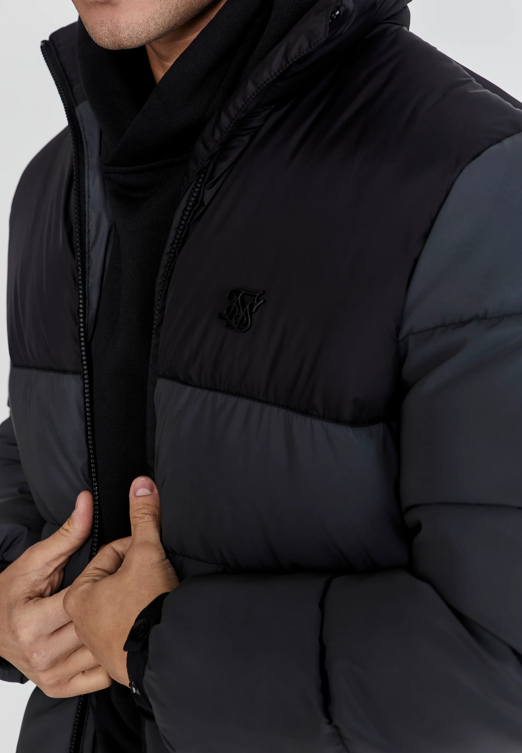 Black Reflective Puffer Jacket - Image 3