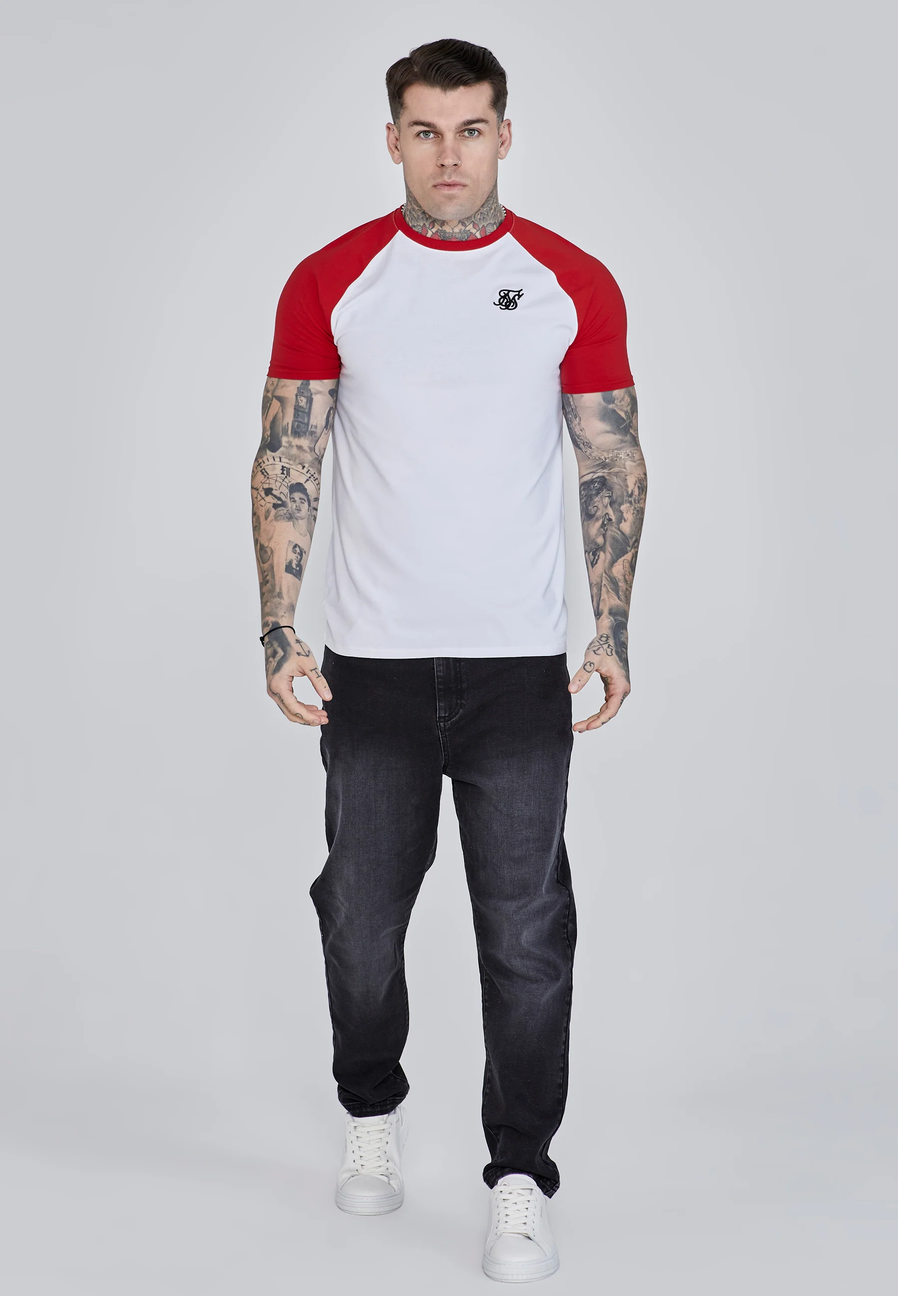 White Red Raglan T-Shirt - Image 2