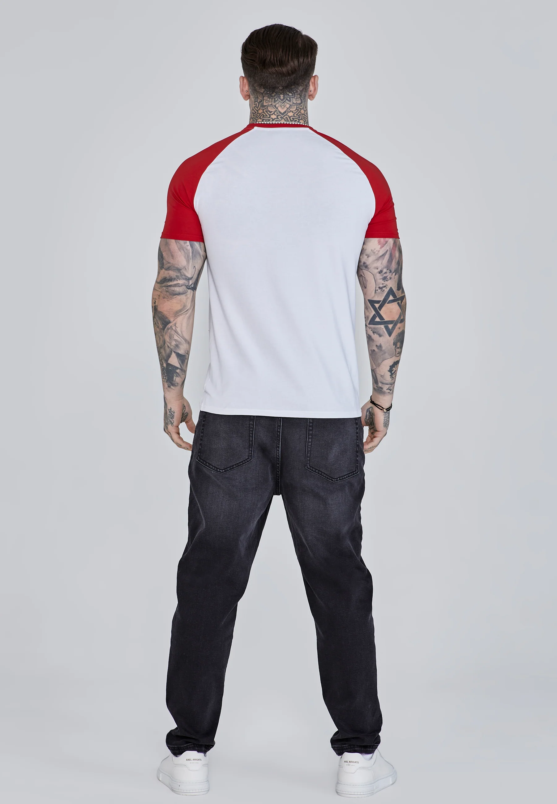 White Red Raglan T-Shirt - Image 5