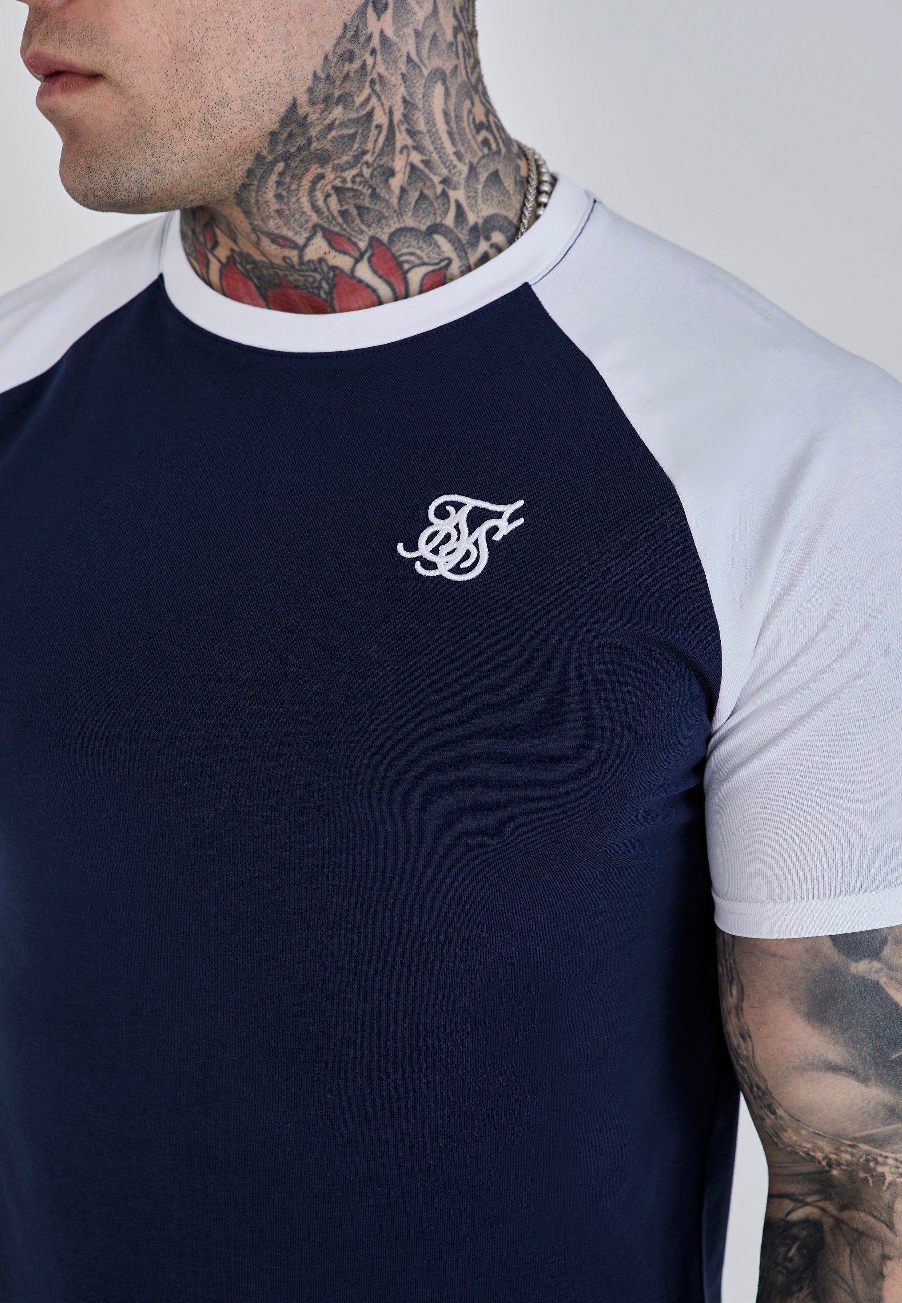 Navy White Raglan T-Shirt - Image 3