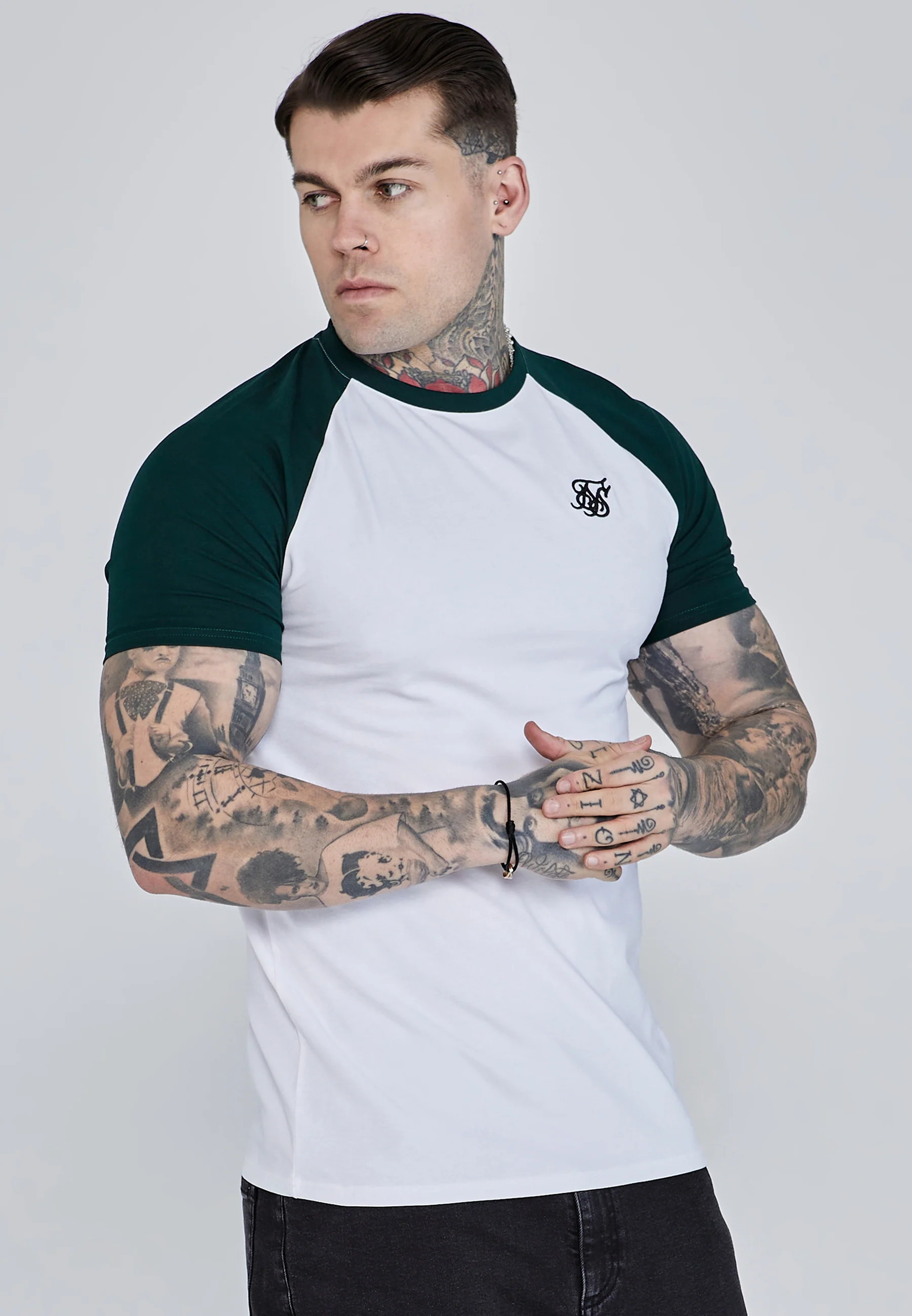 White Green Raglan T-Shirt