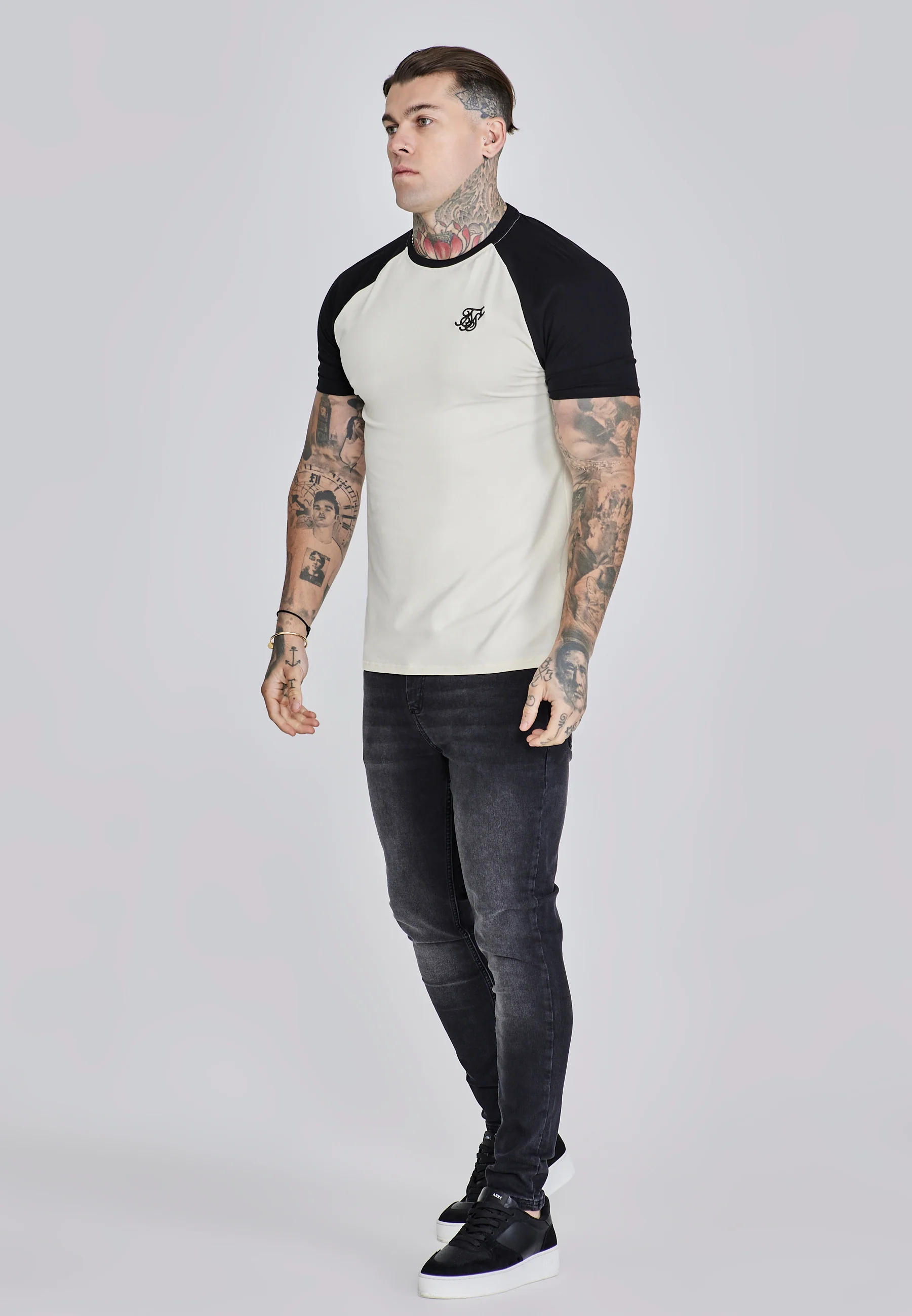 Ecru Black Raglan T-Shirt - Image 4