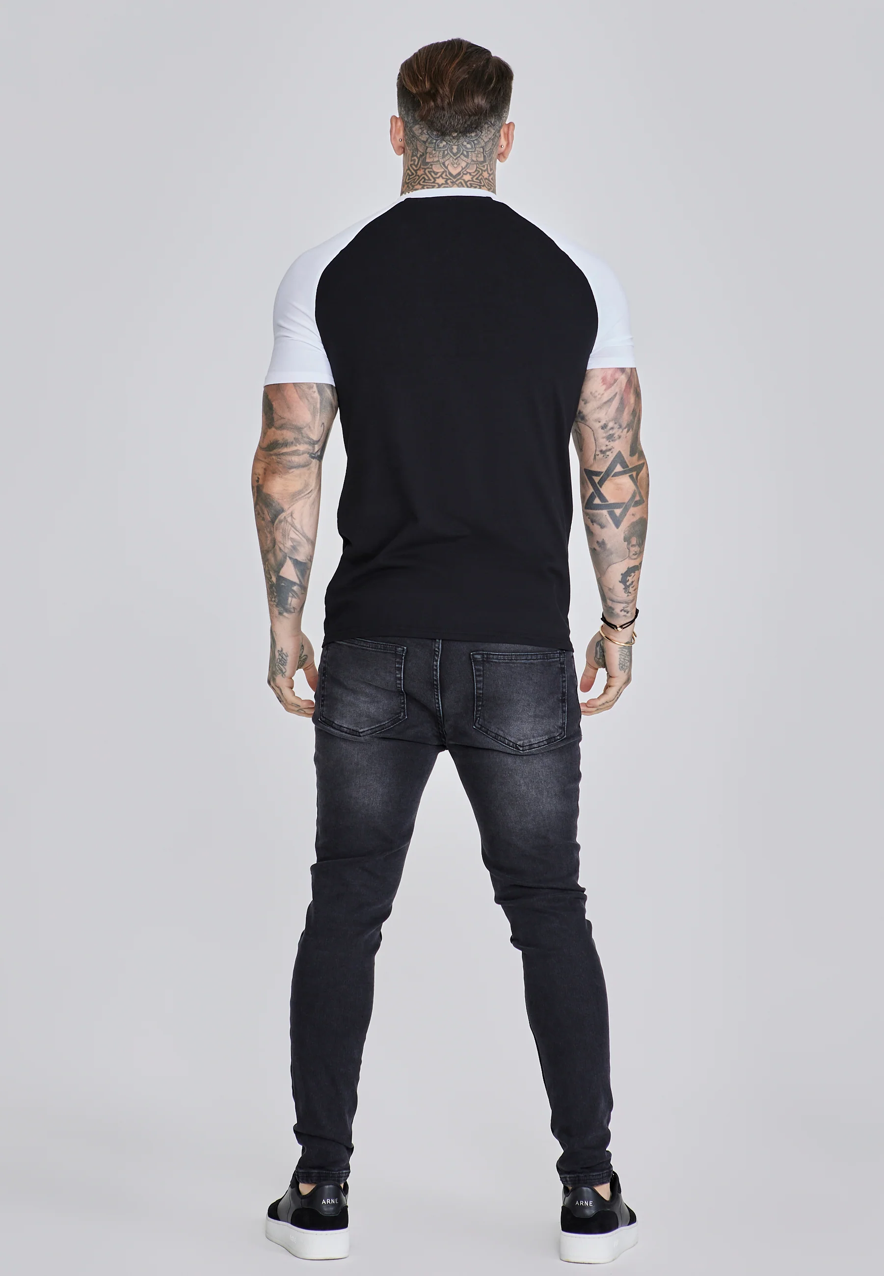 Black White Raglan T-Shirt - Image 5