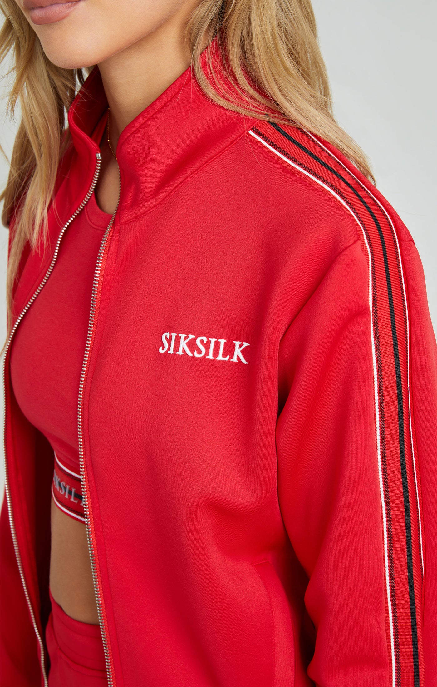 Red Tape Detail Zip-Thru - Image 3