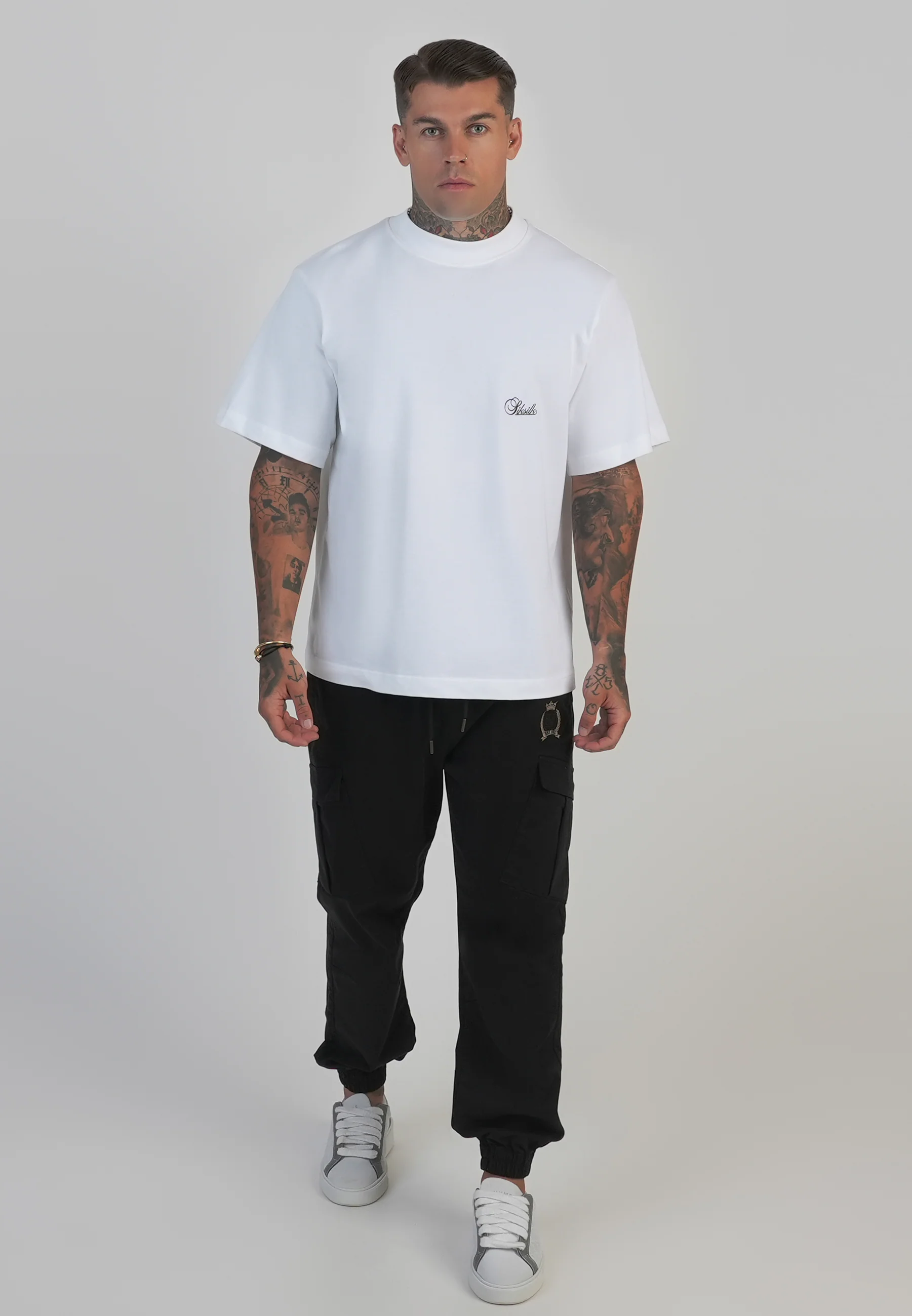 Black Regular Fit Cargos - Image 4