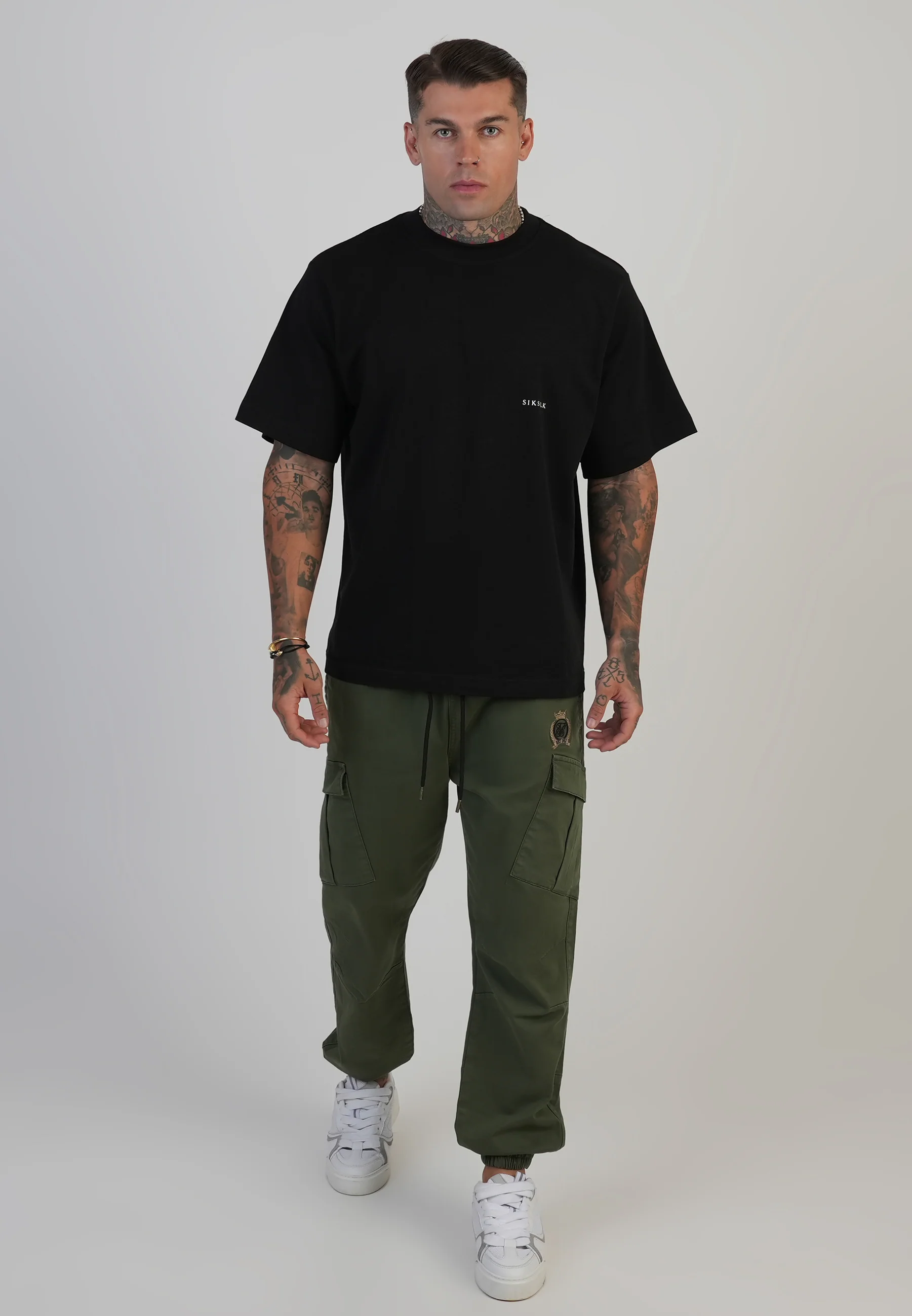 Khaki Green Regular Fit Cargos - Image 4