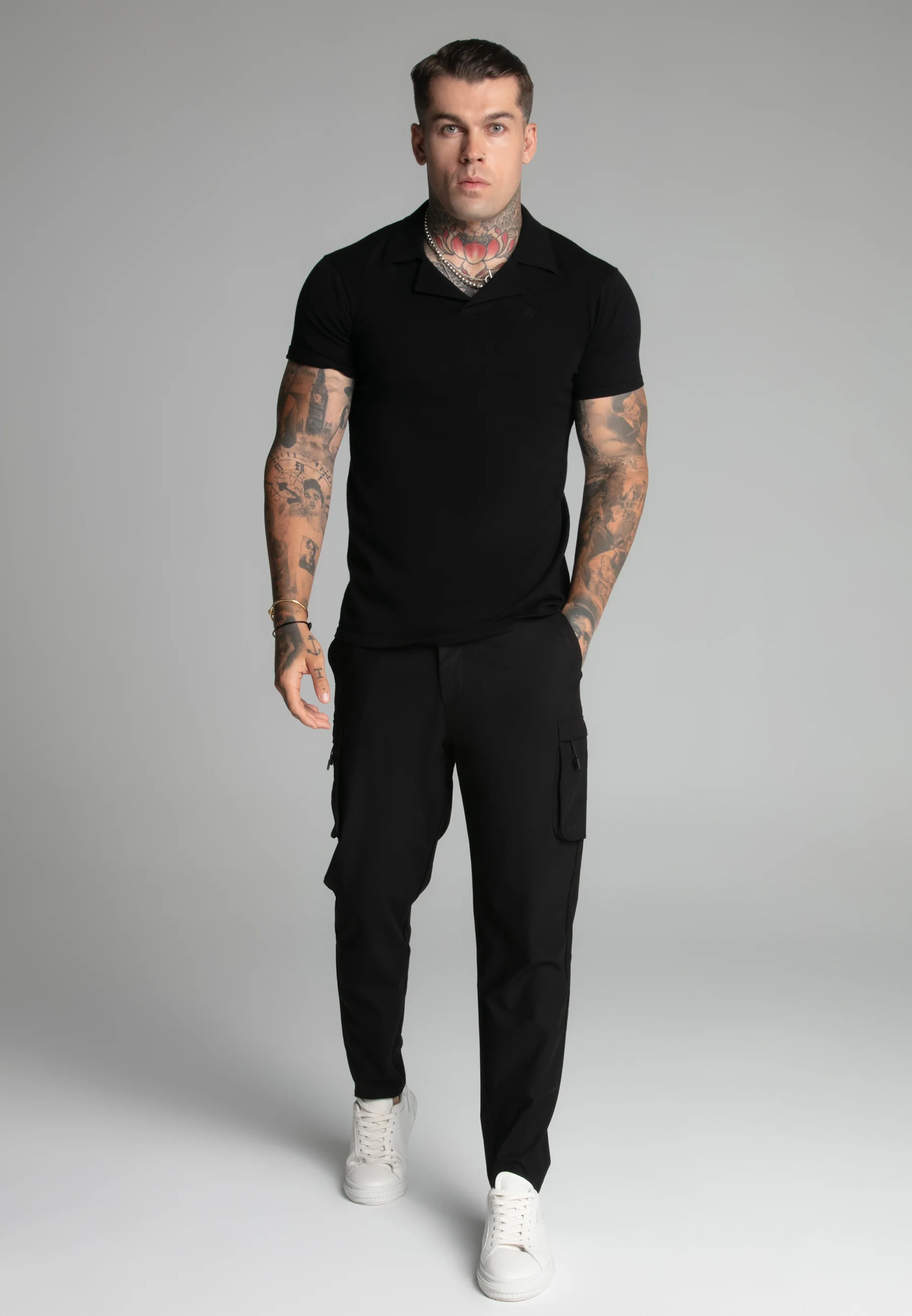 Black Revere Collar Polo - Image 2