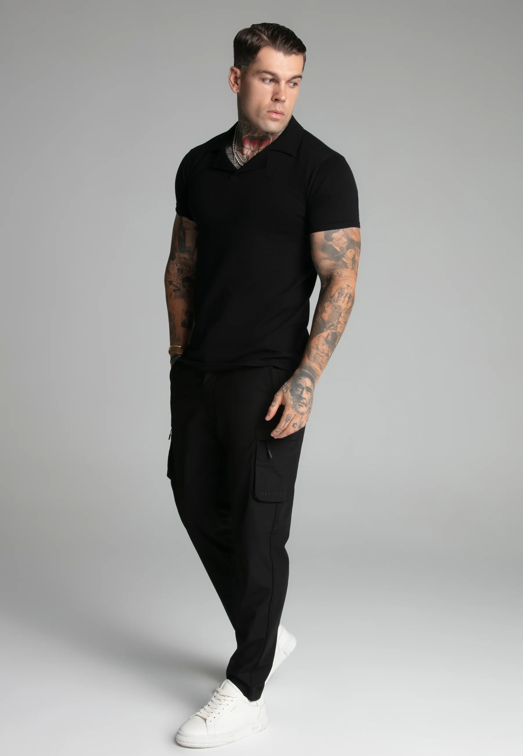Black Revere Collar Polo - Image 4