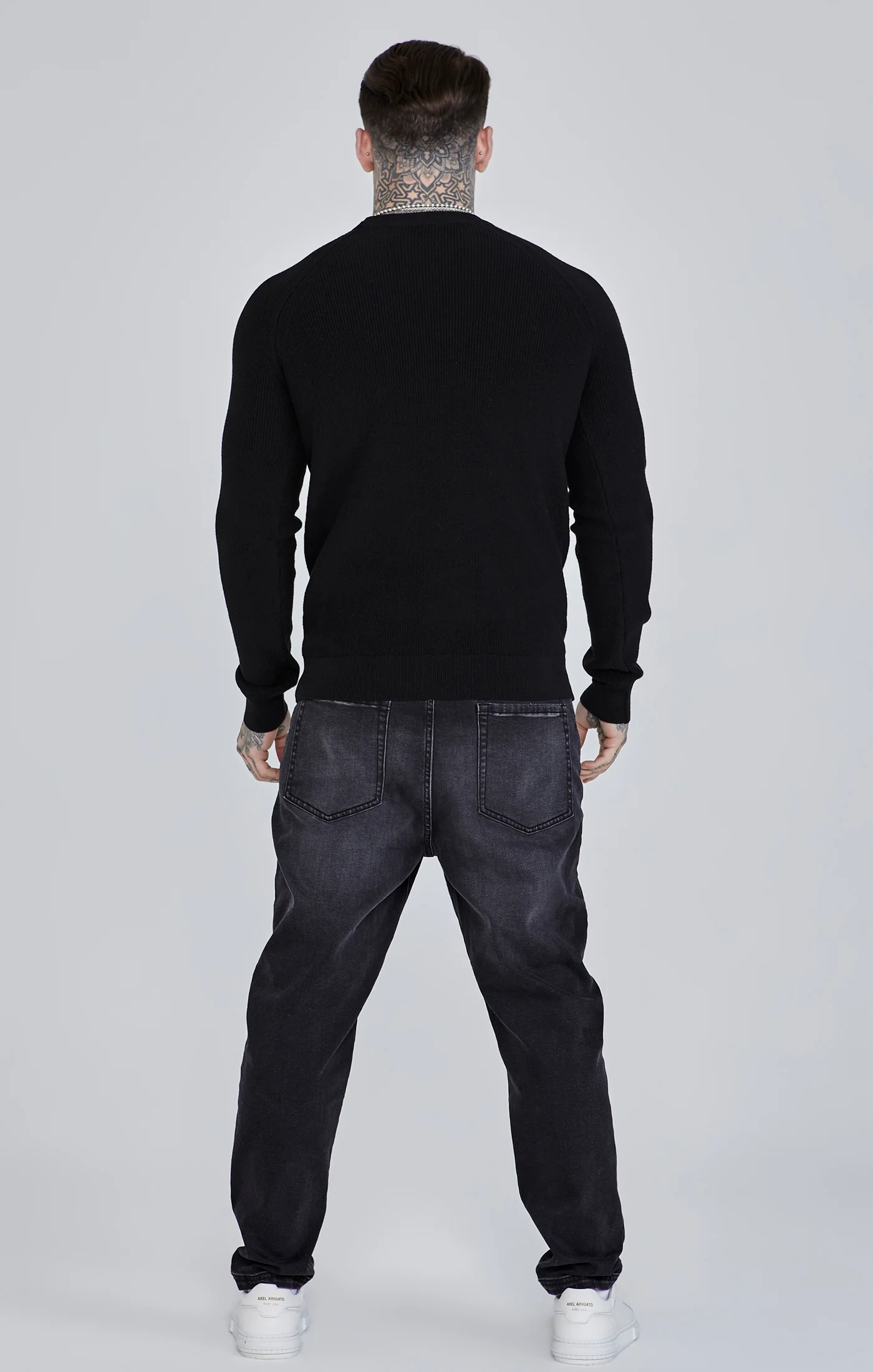 Black Rib Knit Sweater - Image 5