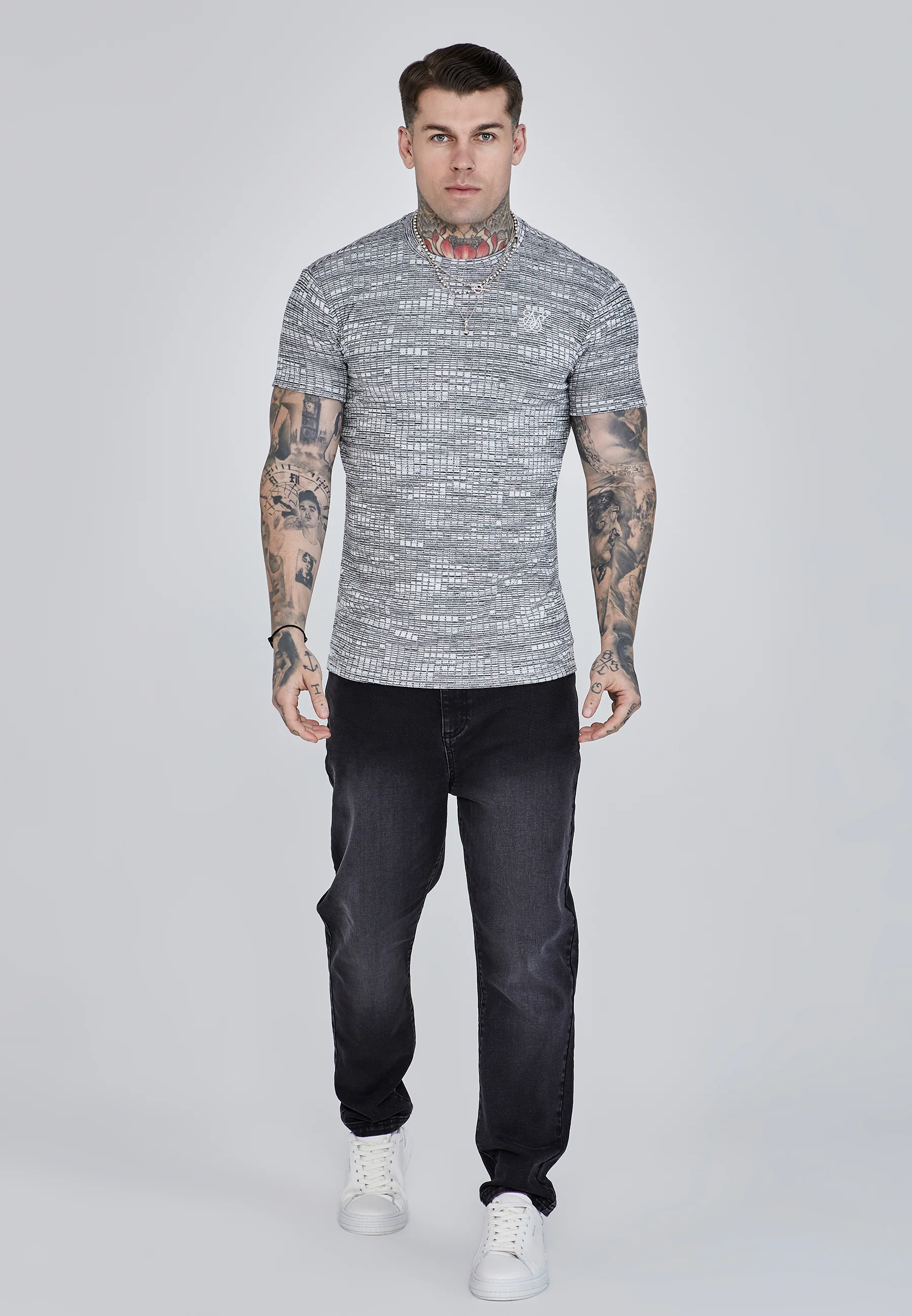 Grey Rib Knit T-Shirt - Image 2