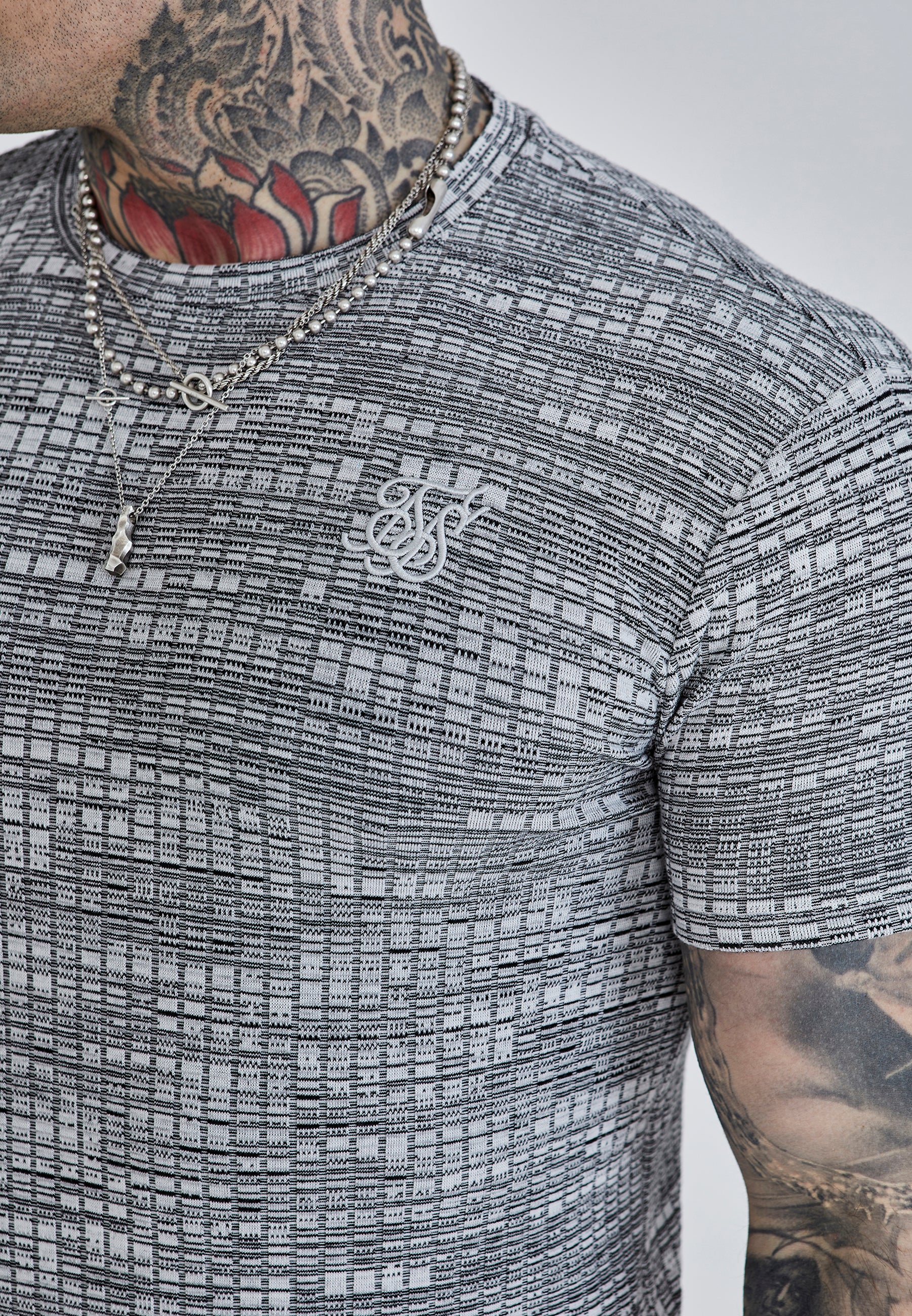 Grey Rib Knit T-Shirt - Image 3