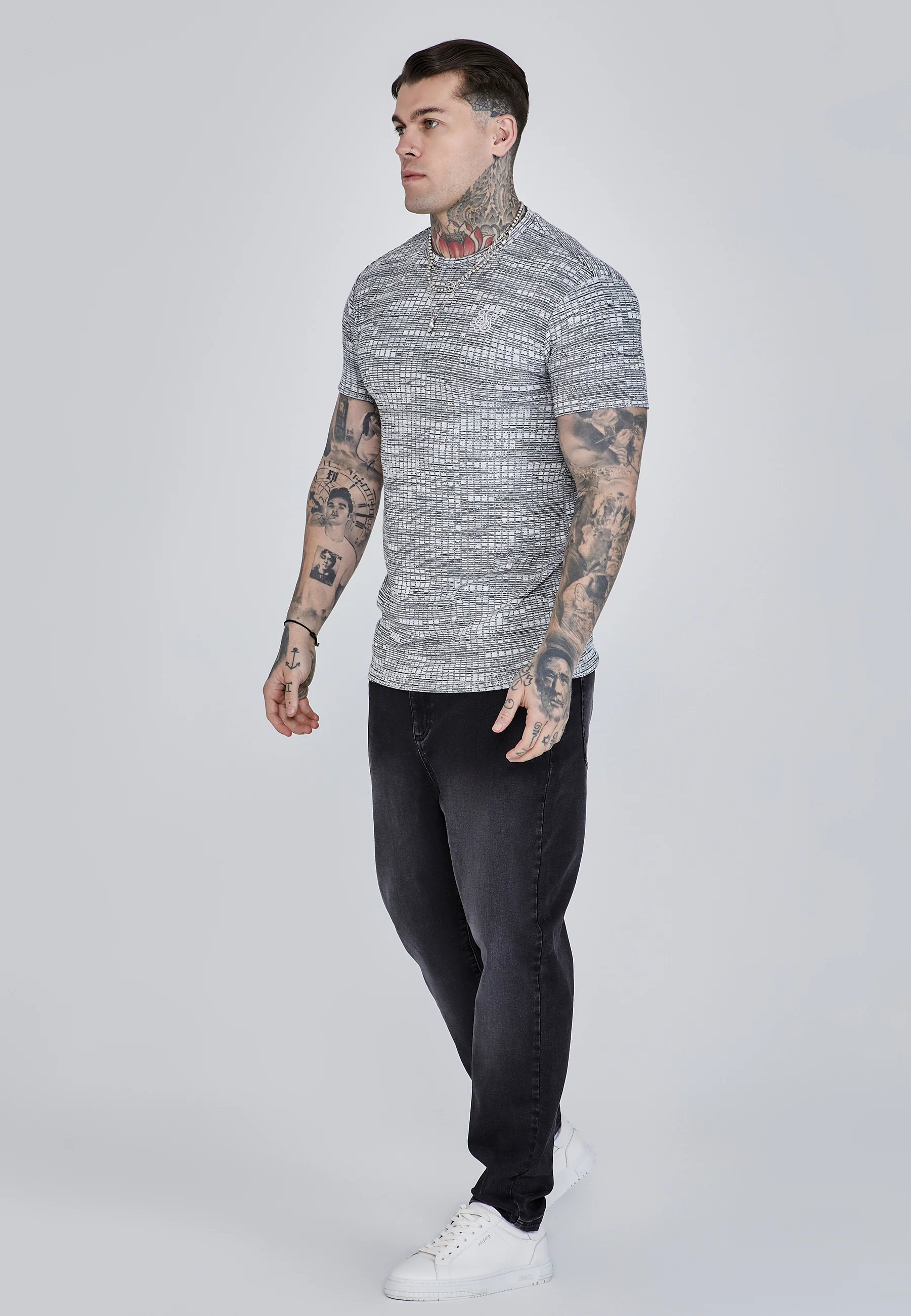 Grey Rib Knit T-Shirt - Image 4