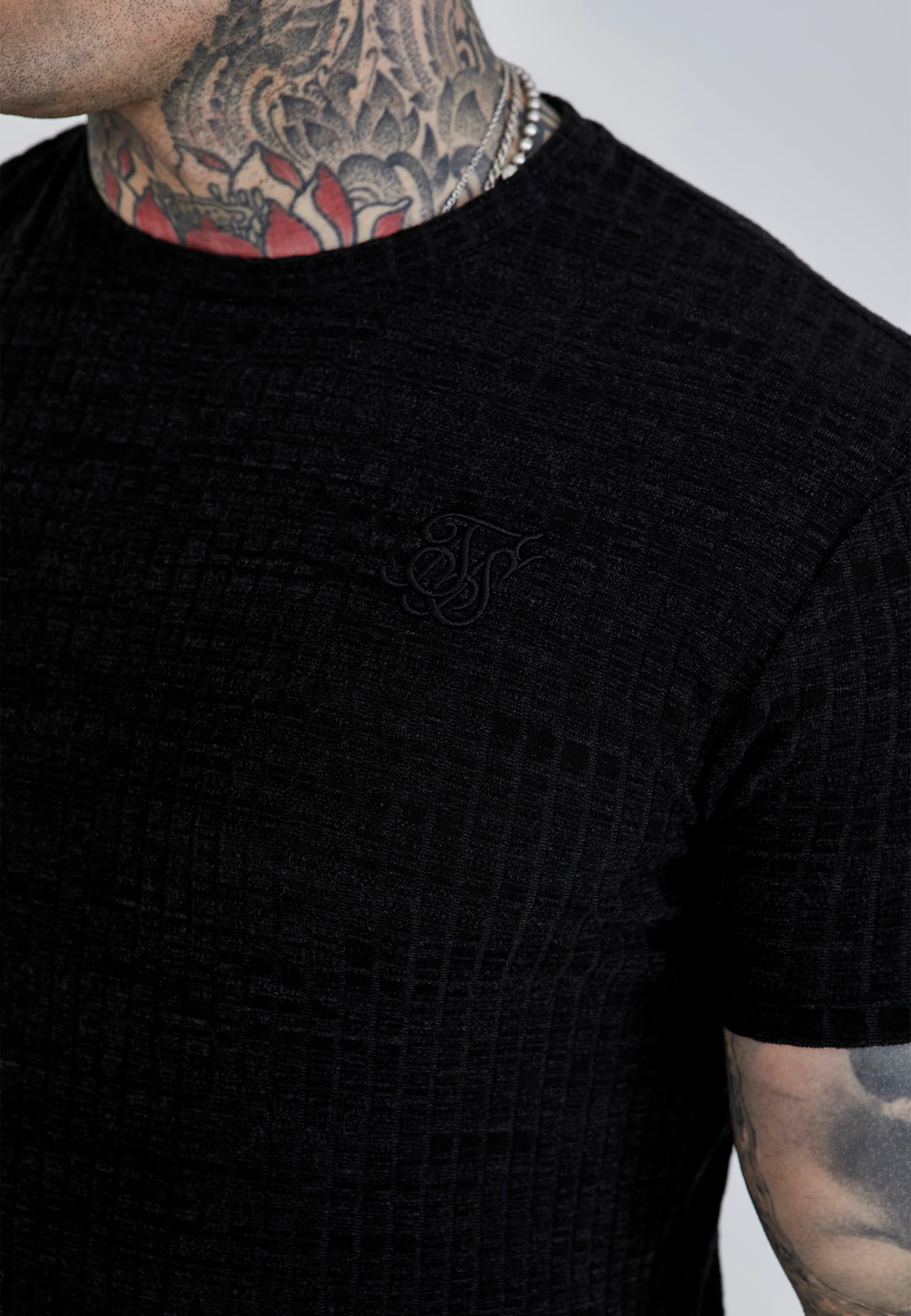 Black Rib Knit T-Shirt - Image 3