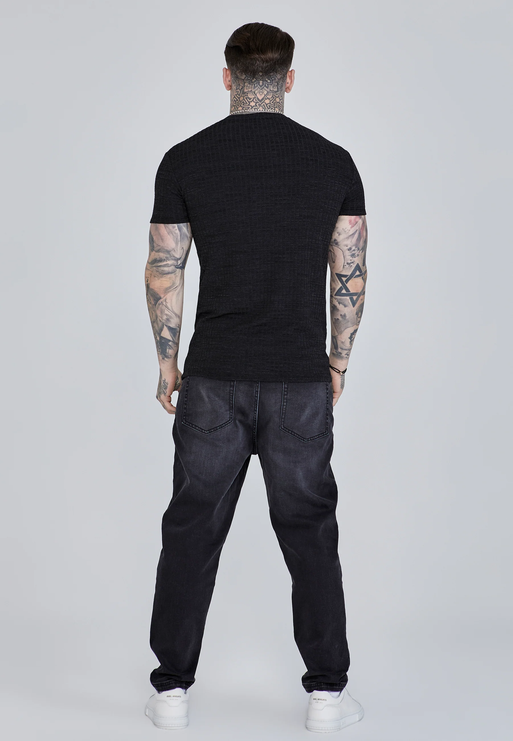 Black Rib Knit T-Shirt - Image 5