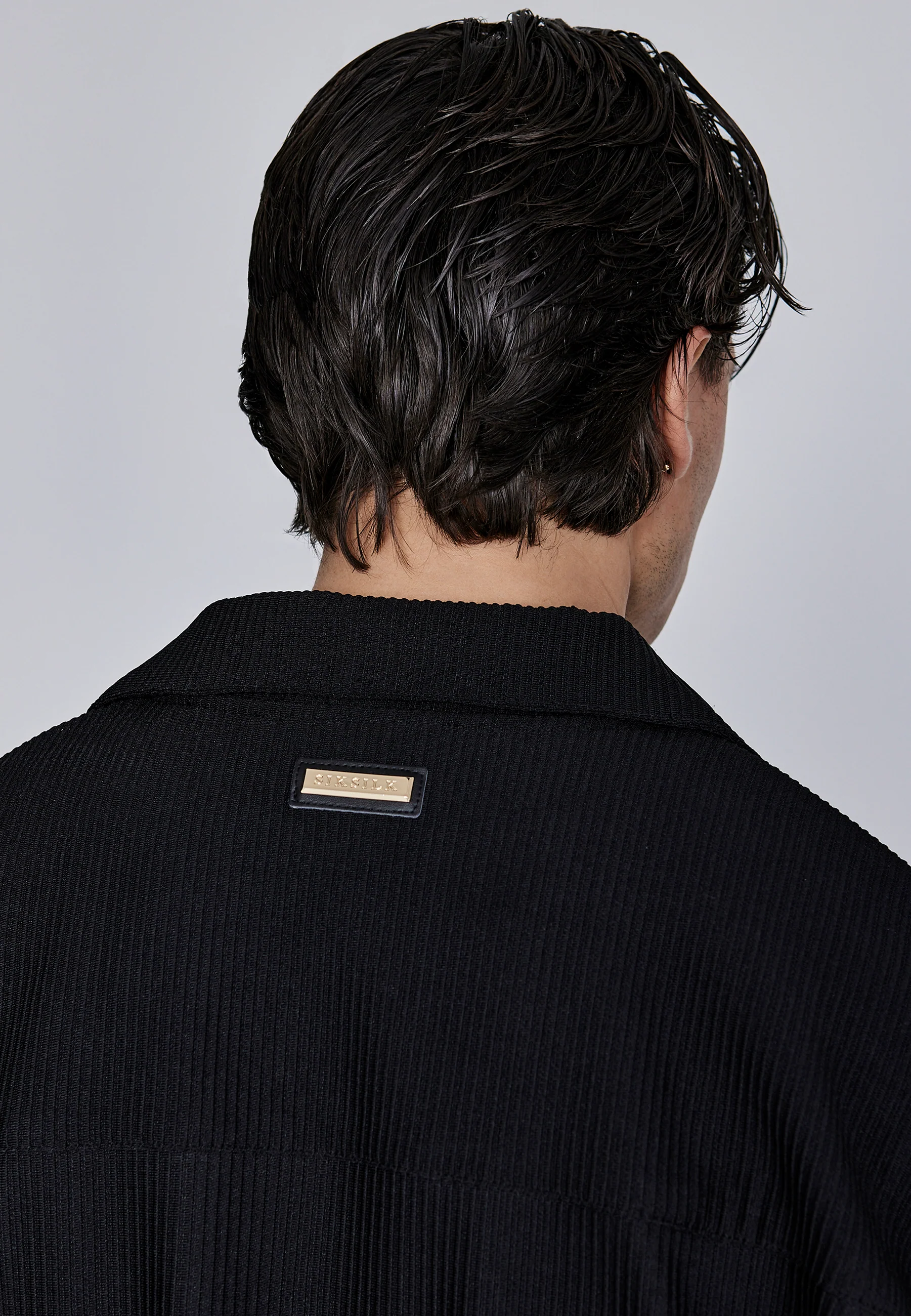 Black Ribbed Smart Shirt - Image 2