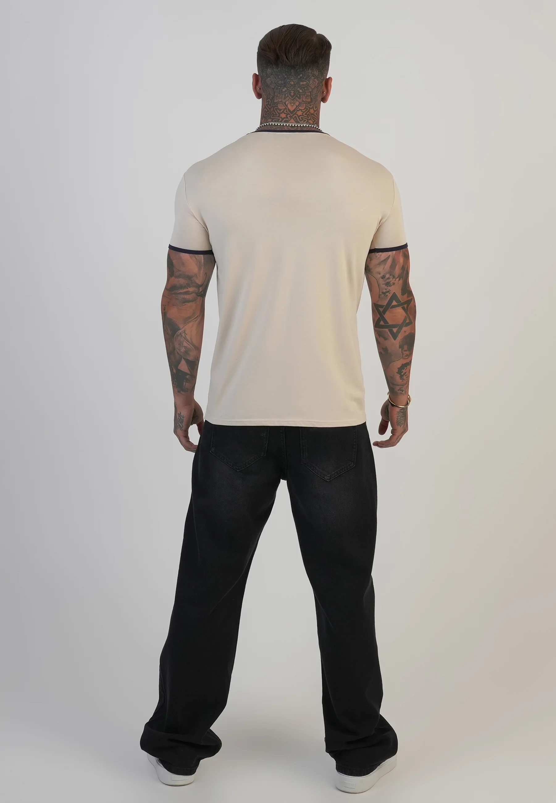 Ecru and Navy Ringer T-Shirt - Image 5