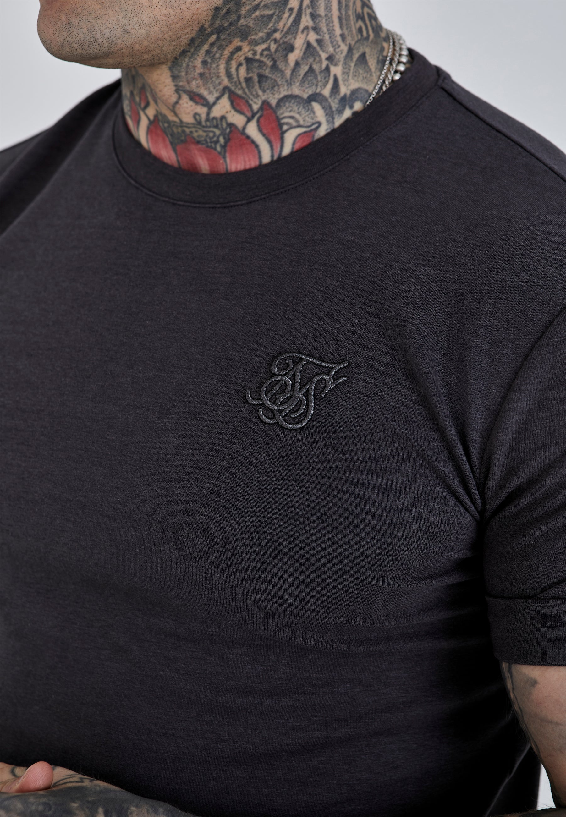 Grey Roll Sleeve T-Shirt - Image 3