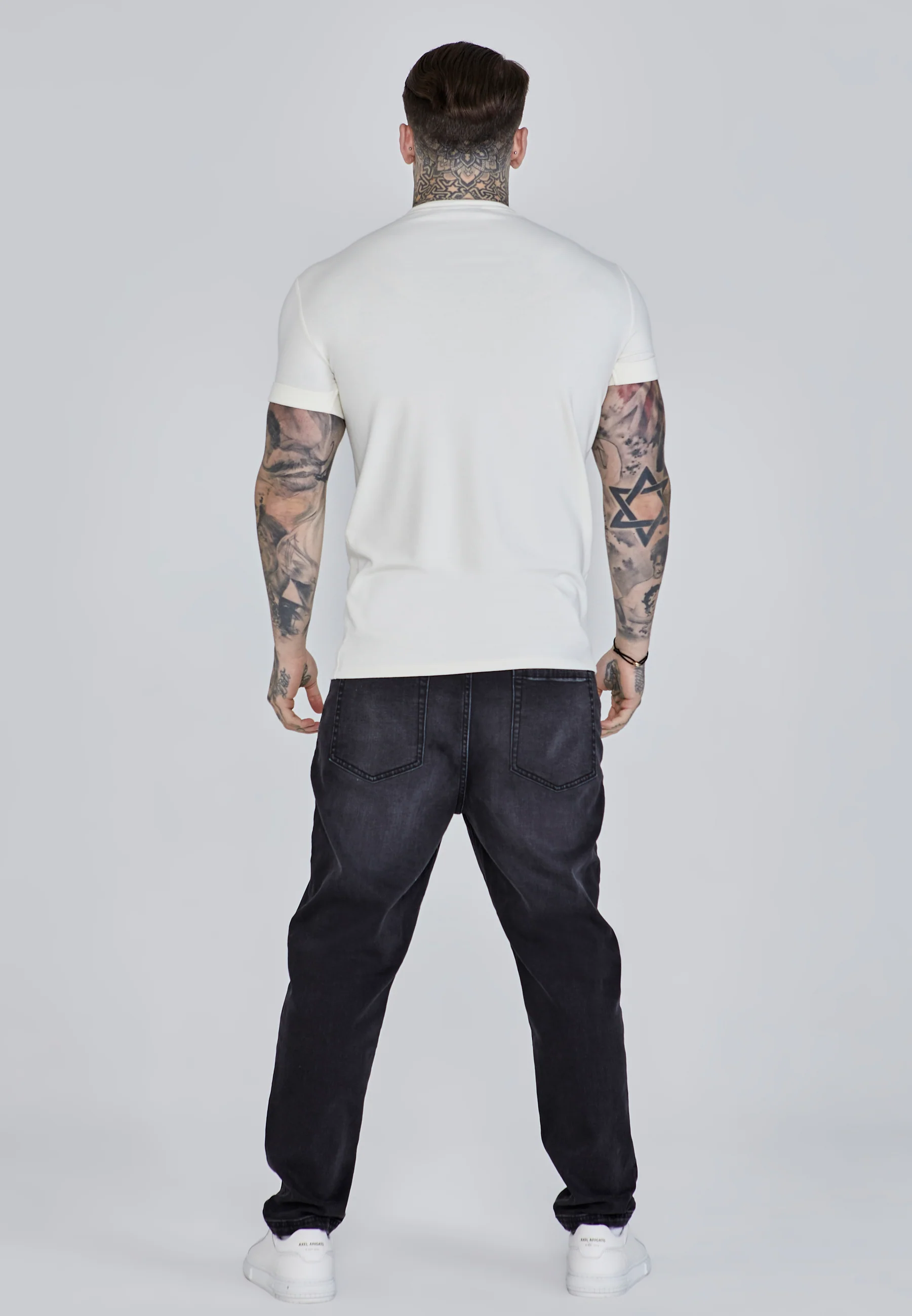 Ecru Roll Sleeve T-Shirt - Image 5