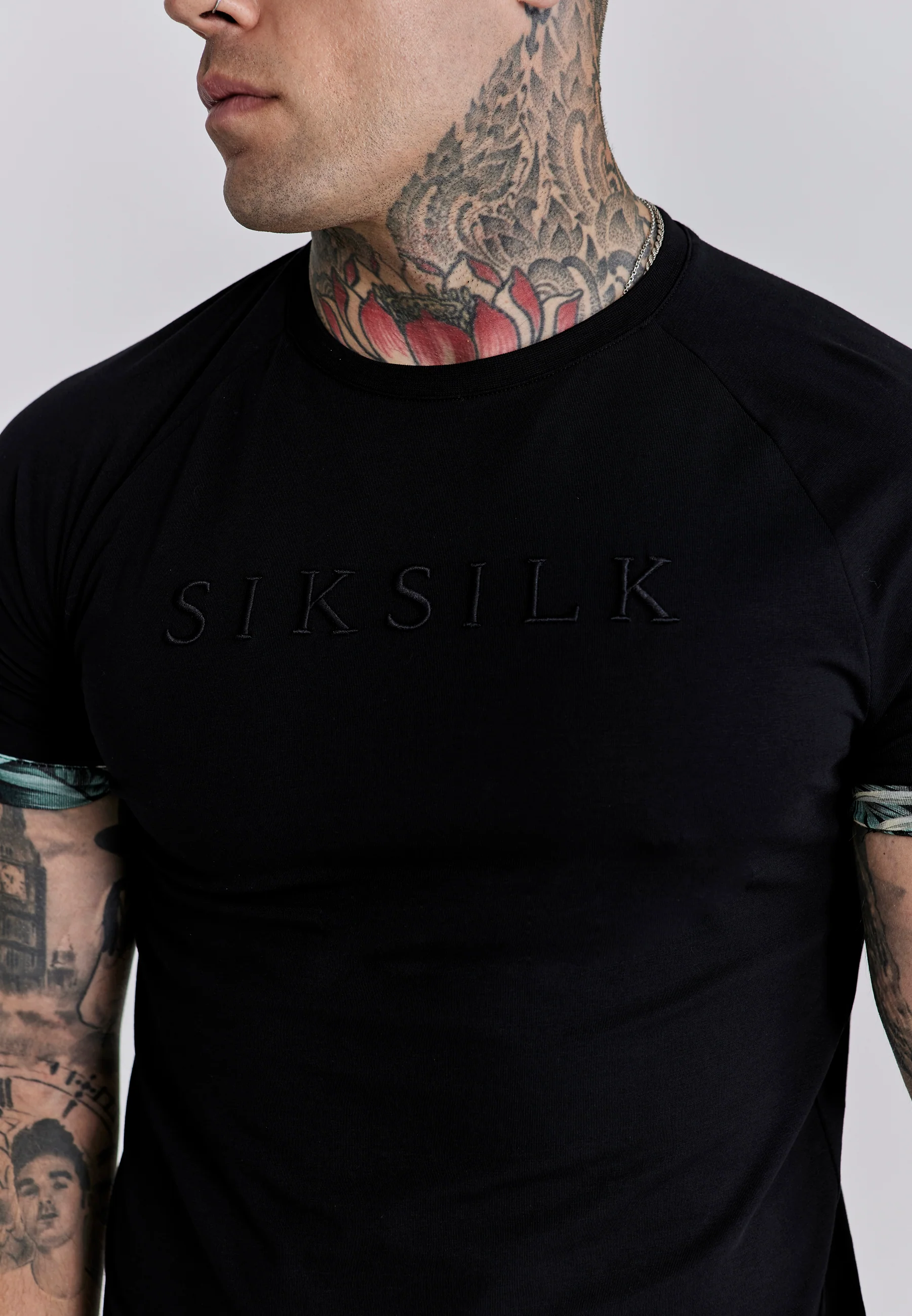 Black Rolls Sleeve T-Shirt - Image 2