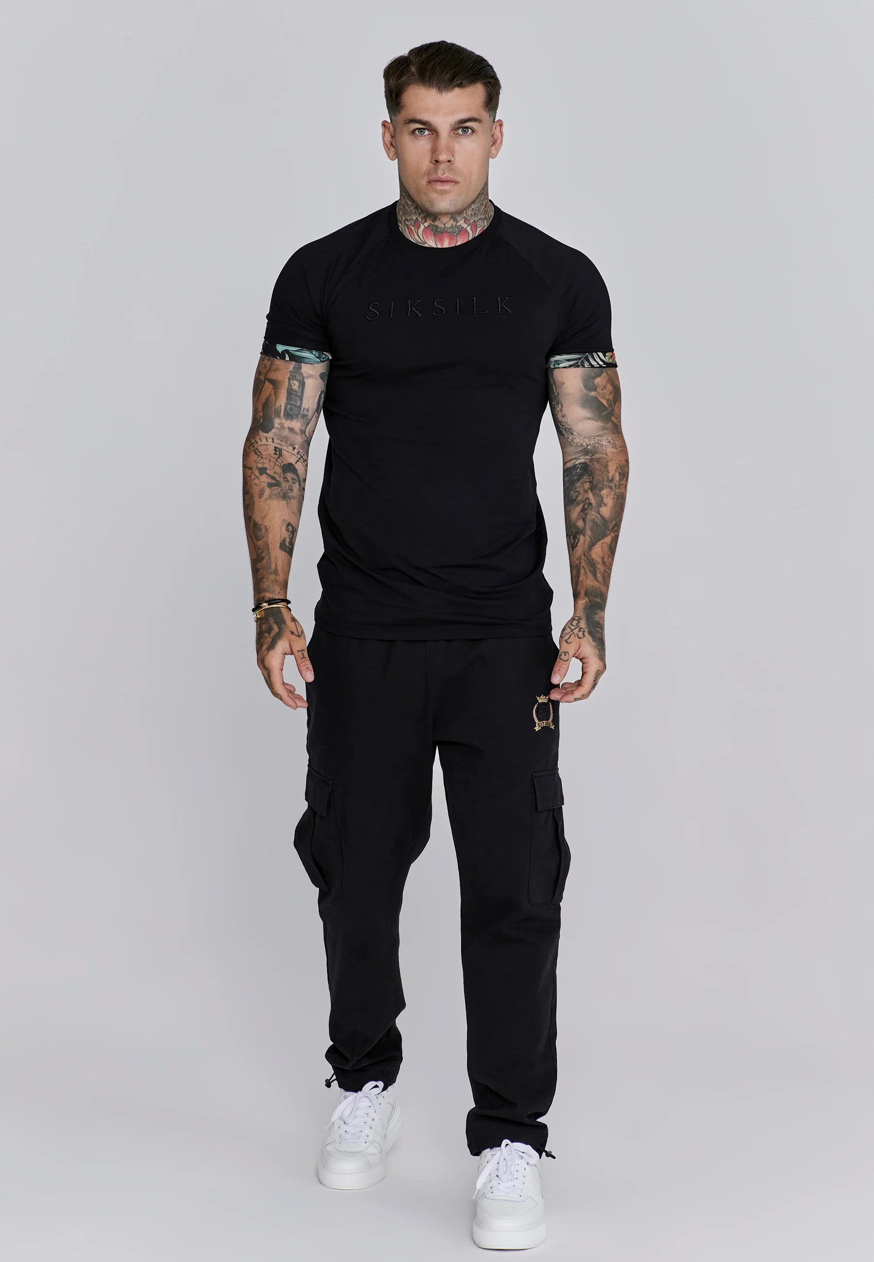 Black Rolls Sleeve T-Shirt - Image 3