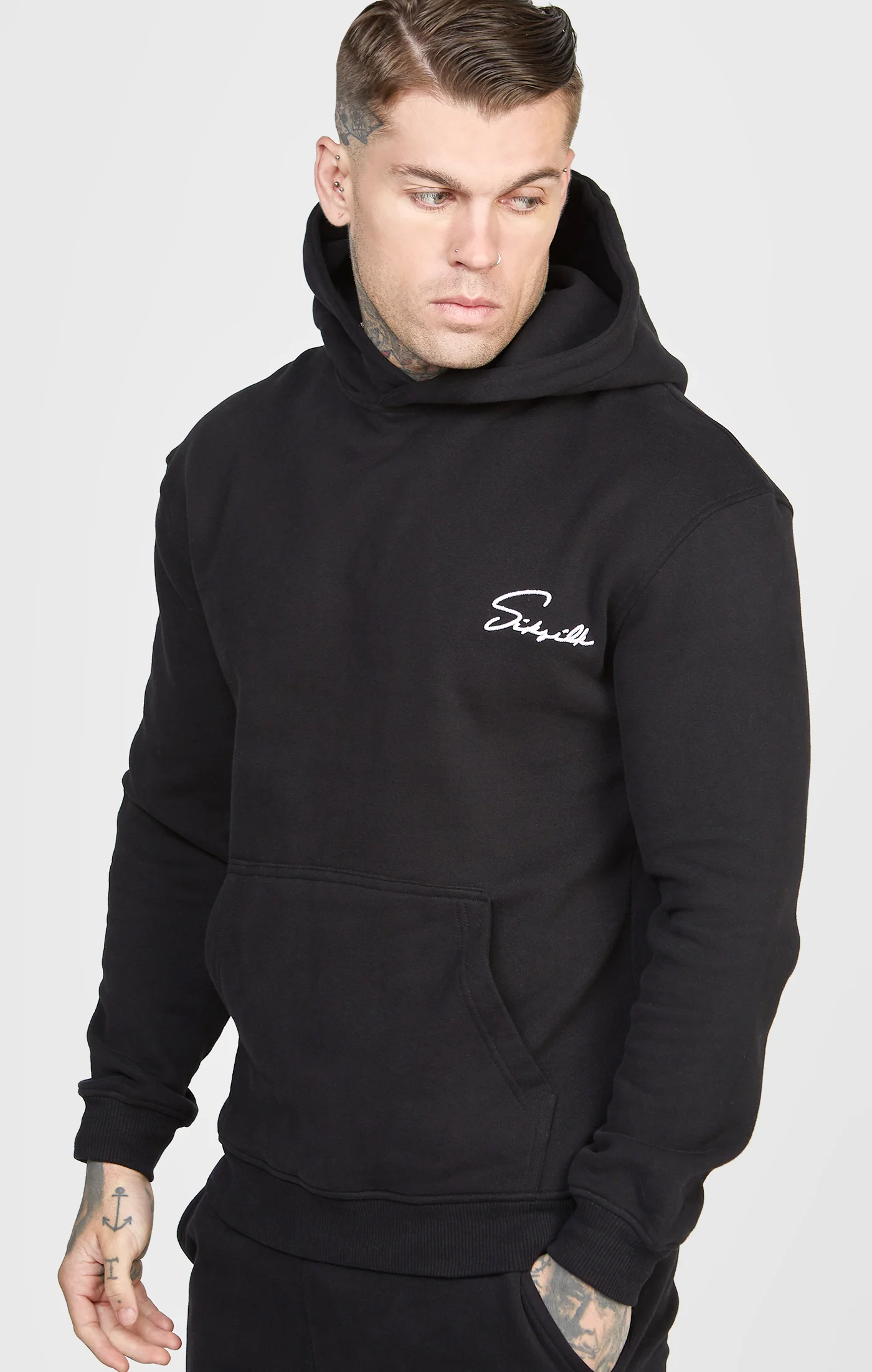 Script Embroidery Hood